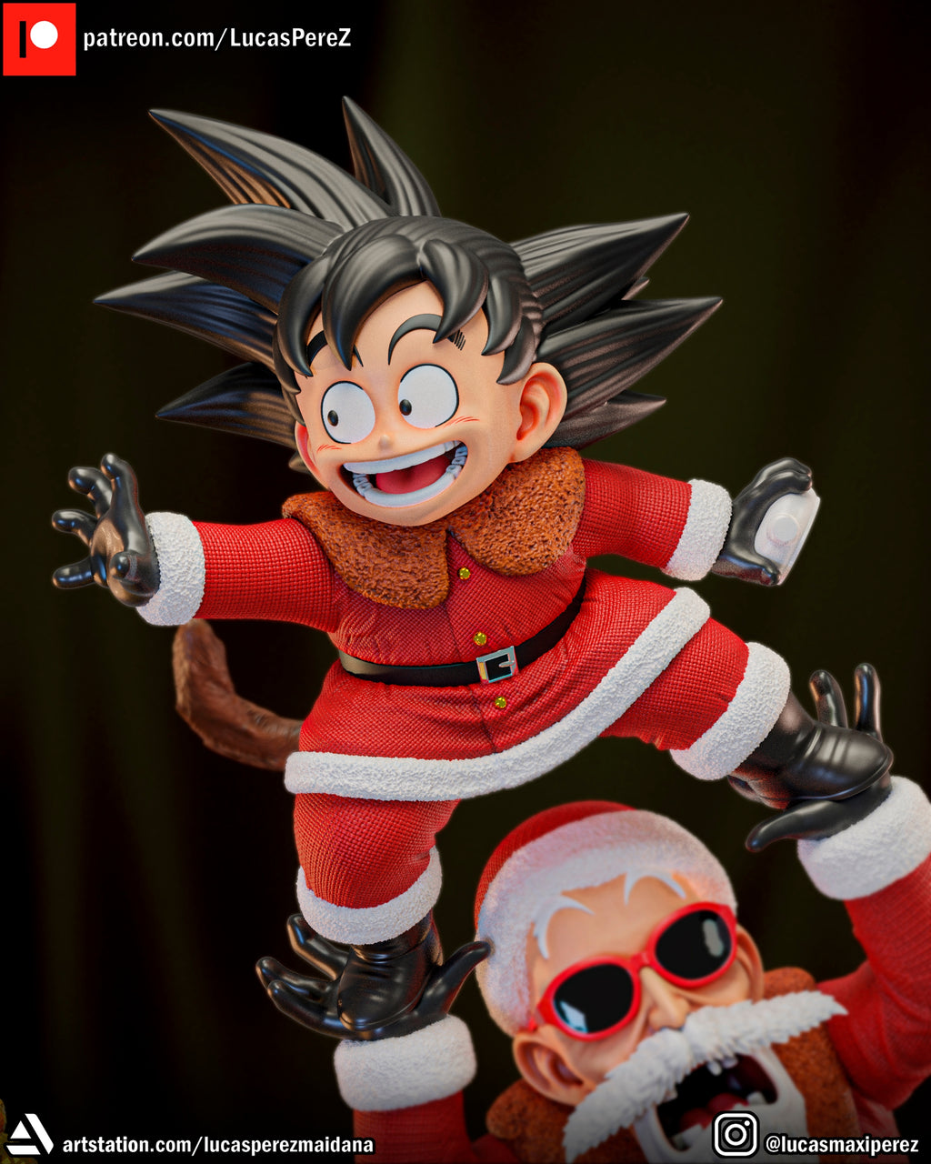 Dragon Ball Christmas Special (Goku, Master Roshi, Krillin, Oolong & Turtle) 1/6 Scale Collectible Holiday Statue – Lucas Perez