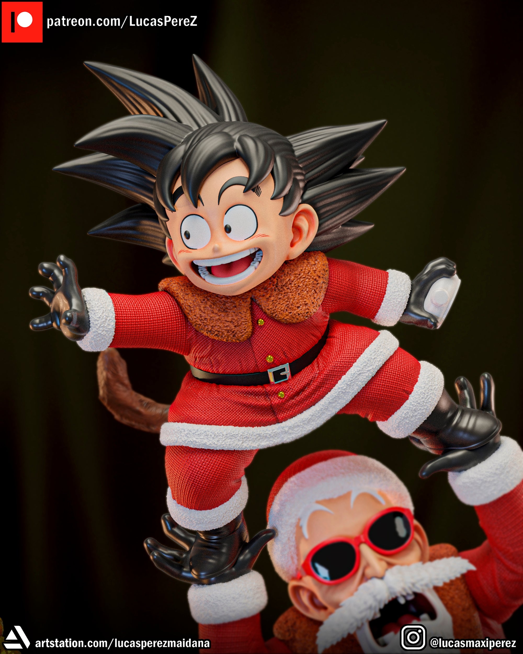 Dragon Ball Christmas Special (Goku, Master Roshi, Krillin, Oolong & Turtle) 1/6 Scale Collectible Holiday Statue – Lucas Perez