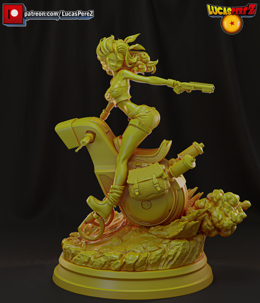 Launch on One-Wheeled Motorcycle 1/6 Scale Resin Statue - Custom Anime Art Toy