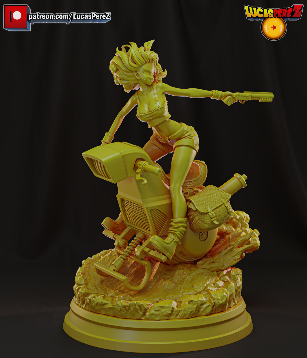 Launch on One-Wheeled Motorcycle 1/6 Scale Resin Statue - Custom Anime Art Toy