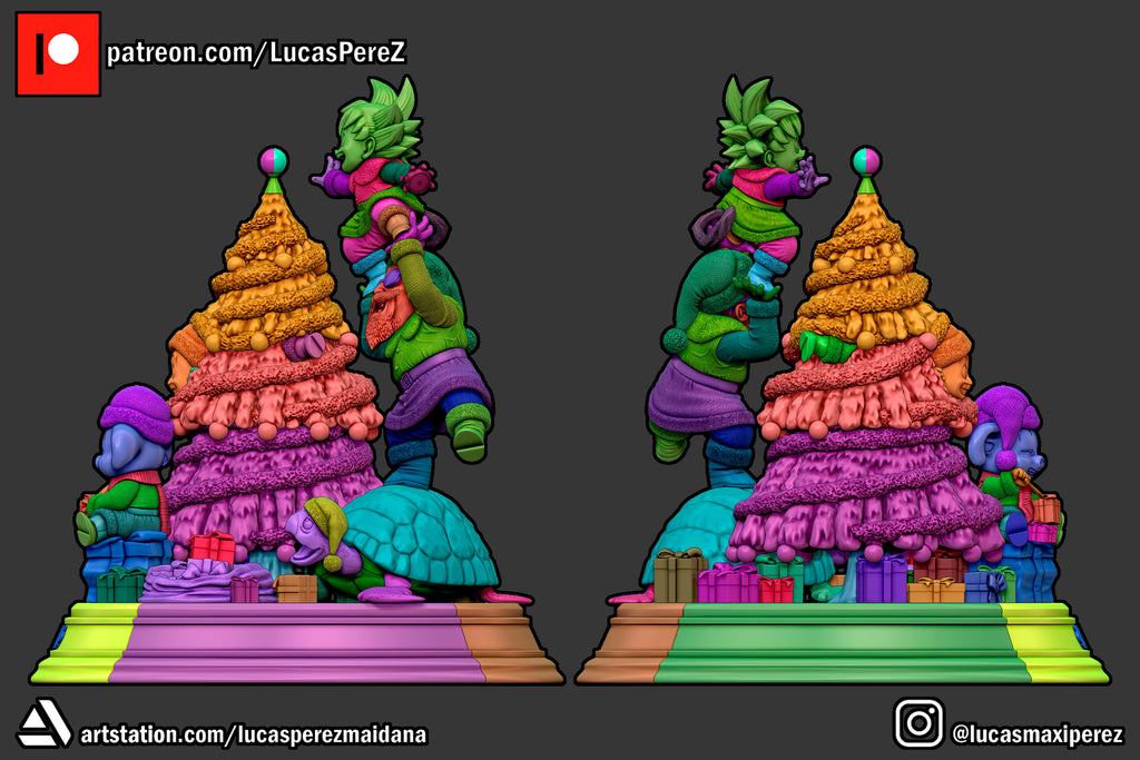 Dragon Ball Christmas Special (Goku, Master Roshi, Krillin, Oolong & Turtle) 1/6 Scale Collectible Holiday Statue – Lucas Perez