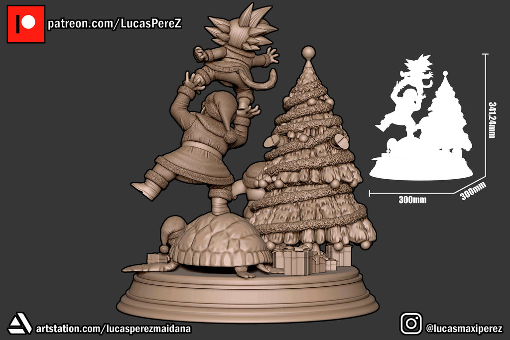 Dragon Ball Christmas Special (Goku, Master Roshi, Krillin, Oolong & Turtle) 1/6 Scale Collectible Holiday Statue – Lucas Perez
