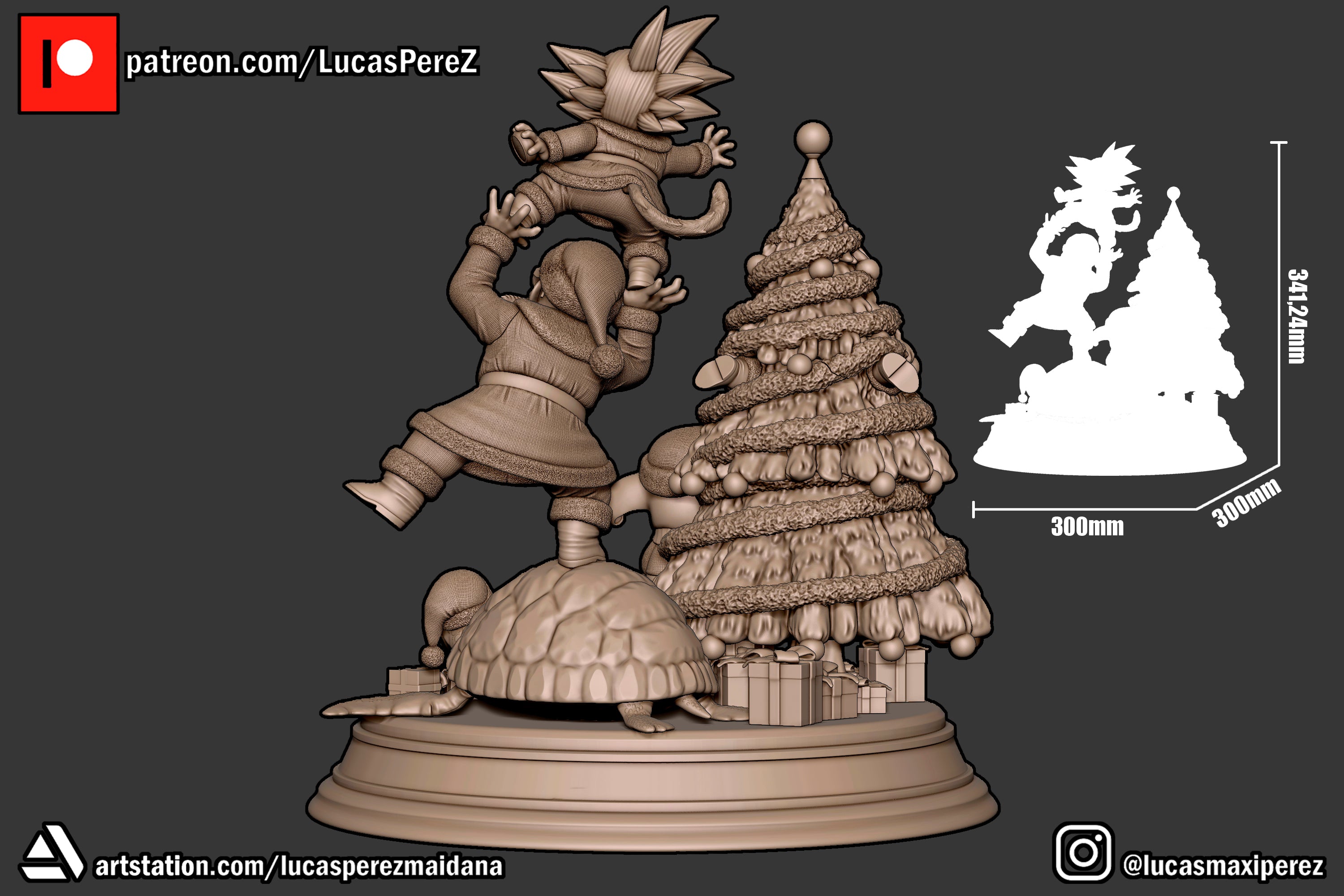 Dragon Ball Christmas Special (Goku, Master Roshi, Krillin, Oolong & Turtle) 1/6 Scale Collectible Holiday Statue – Lucas Perez