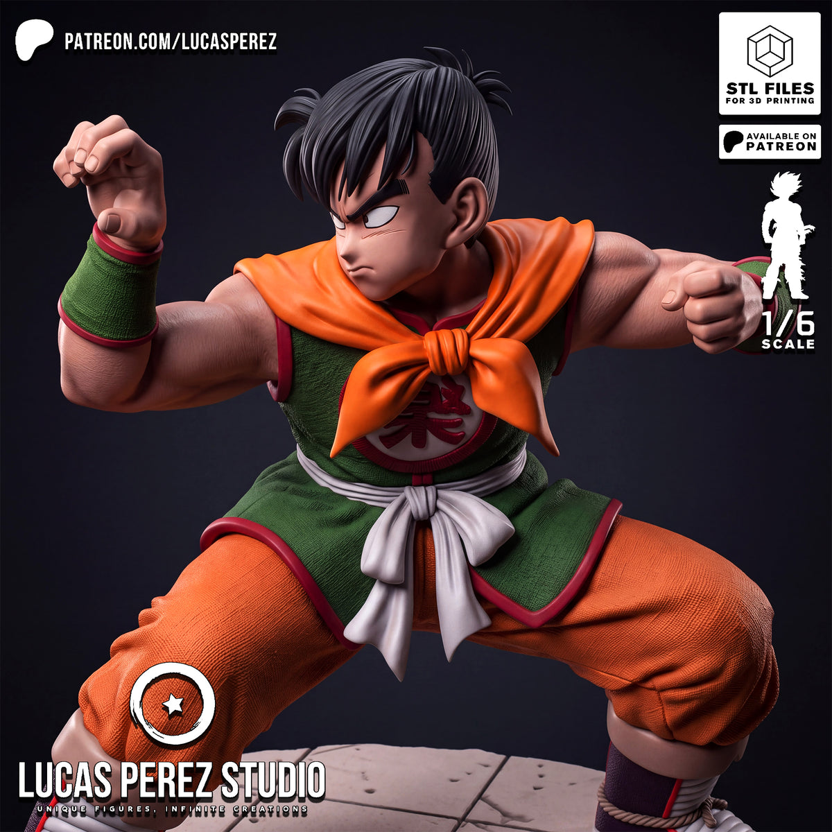 Yamcha Martial Arts Pose Resin Statue -1/6 Scale Dragon Ball Collectible