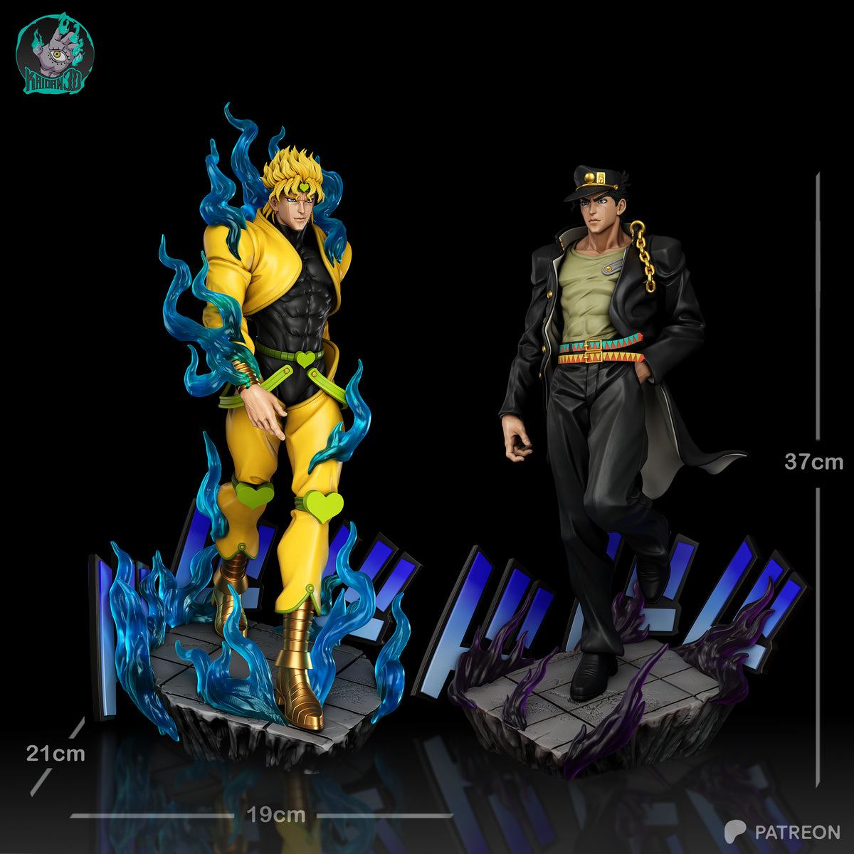 JoJo's Bizarre Adventure - DIO & Jotaro Kujo (Stardust Crusaders) Complete Rivalry Statue Set | 1/6 Scale | Raw, Primed & Painted Options