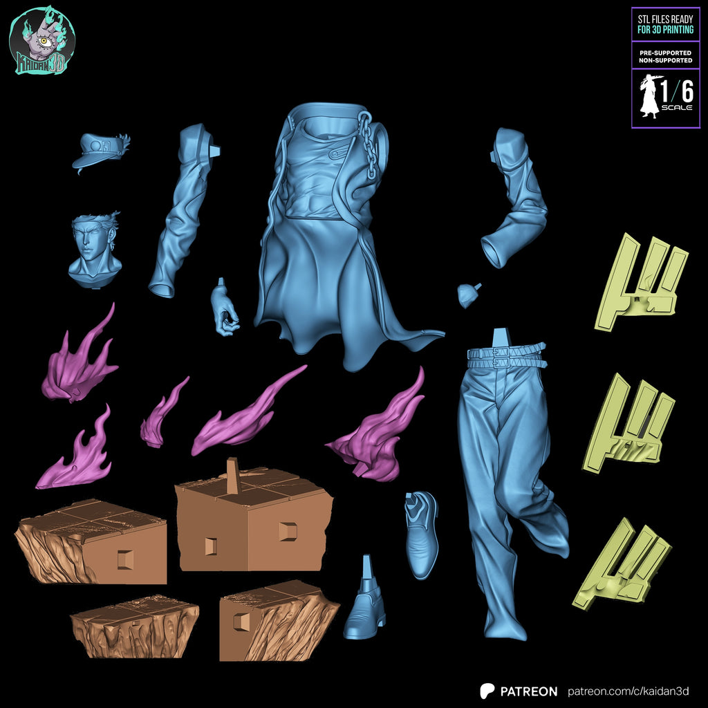 JoJo's Bizarre Adventure - Jotaro Kujo (Stardust Crusaders) Statue | 1/6 Scale | Raw, Primed & Painted Options