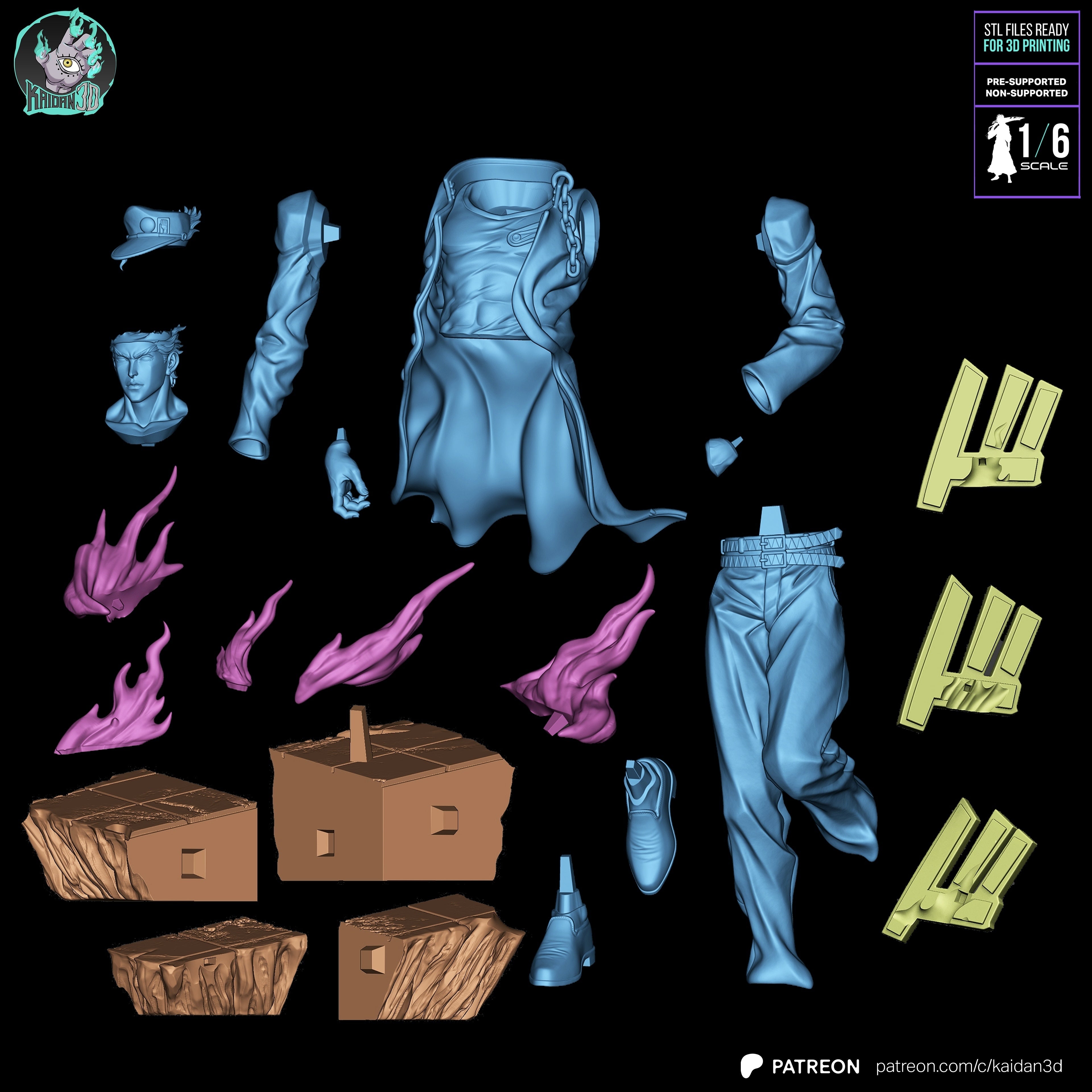 JoJo's Bizarre Adventure - Jotaro Kujo (Stardust Crusaders) Statue | 1/6 Scale | Raw, Primed & Painted Options
