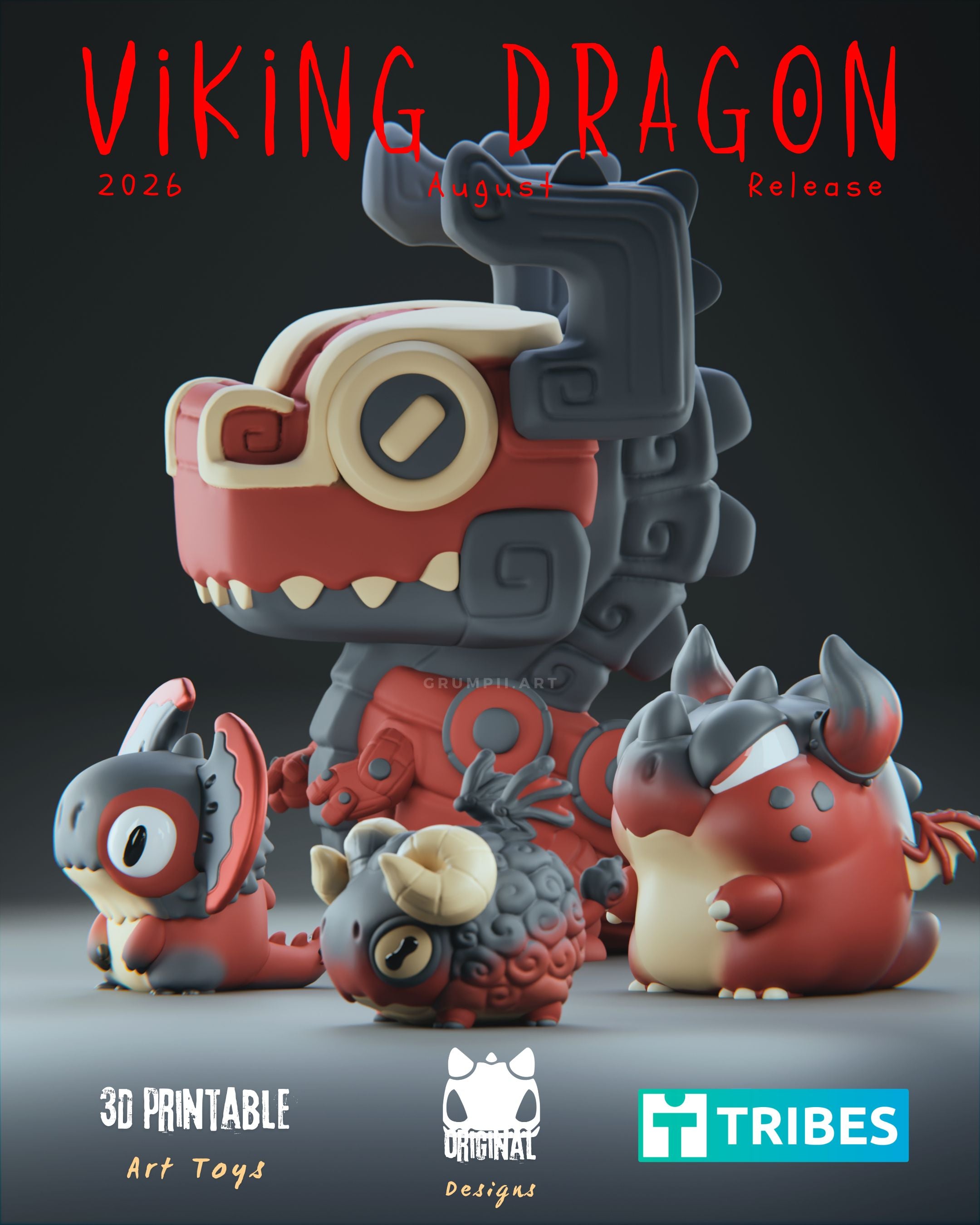 Viking Dragon Collection - 3D Printable Art Toys / Physical Prints