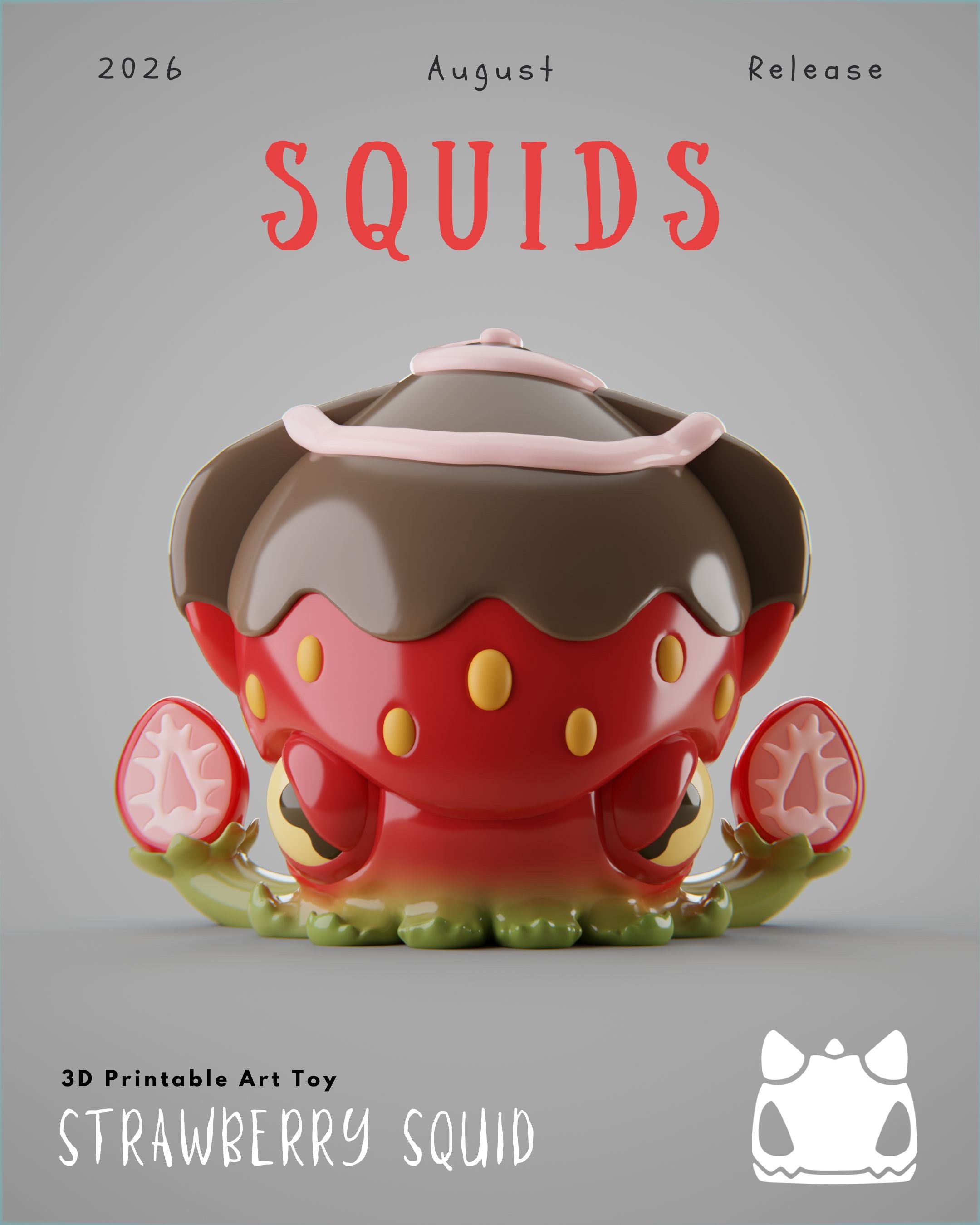 Squids Collection - 3D Printable Art Toys / Physical Prints (Original Designs)