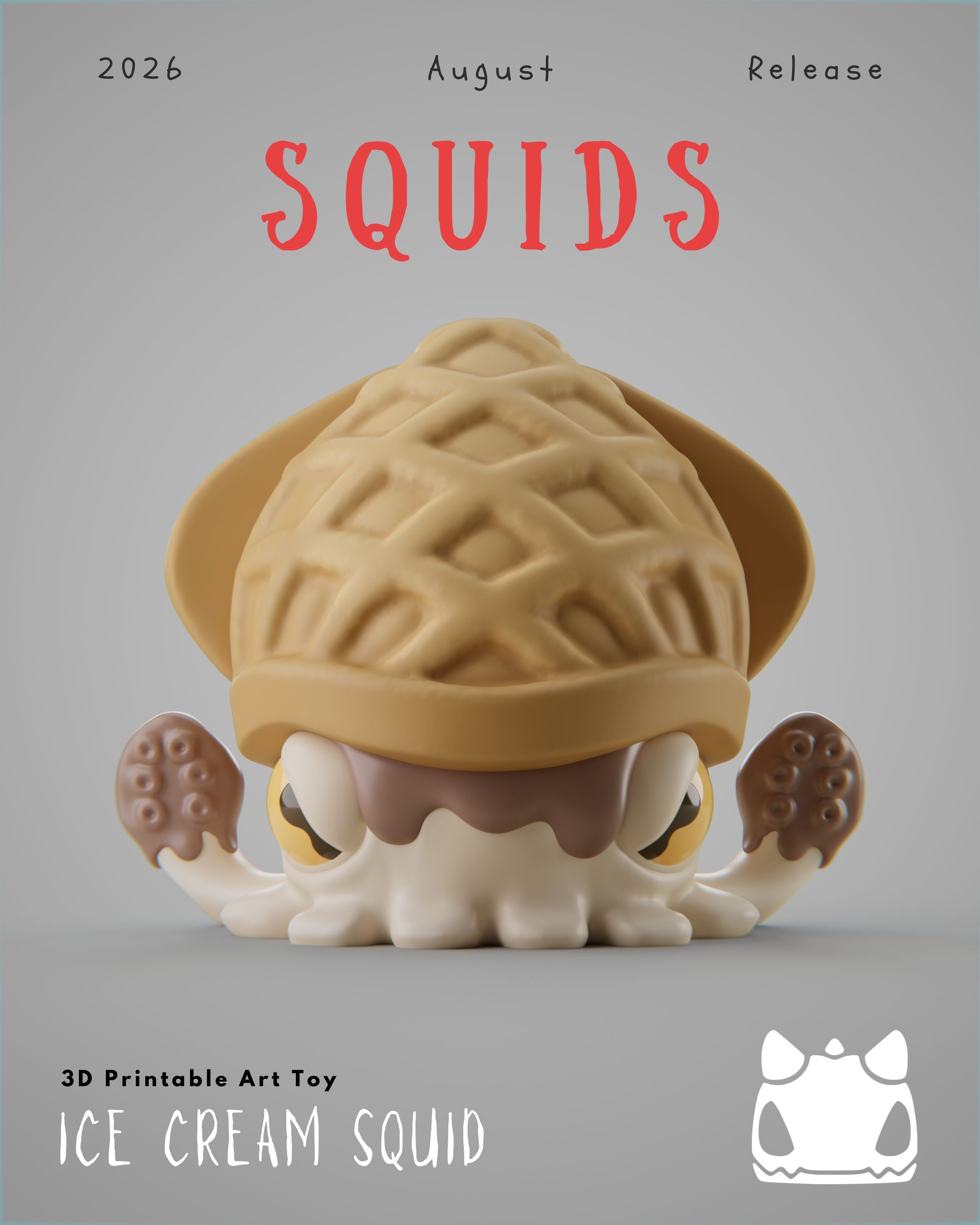 Squids Collection - 3D Printable Art Toys / Physical Prints (Original Designs)