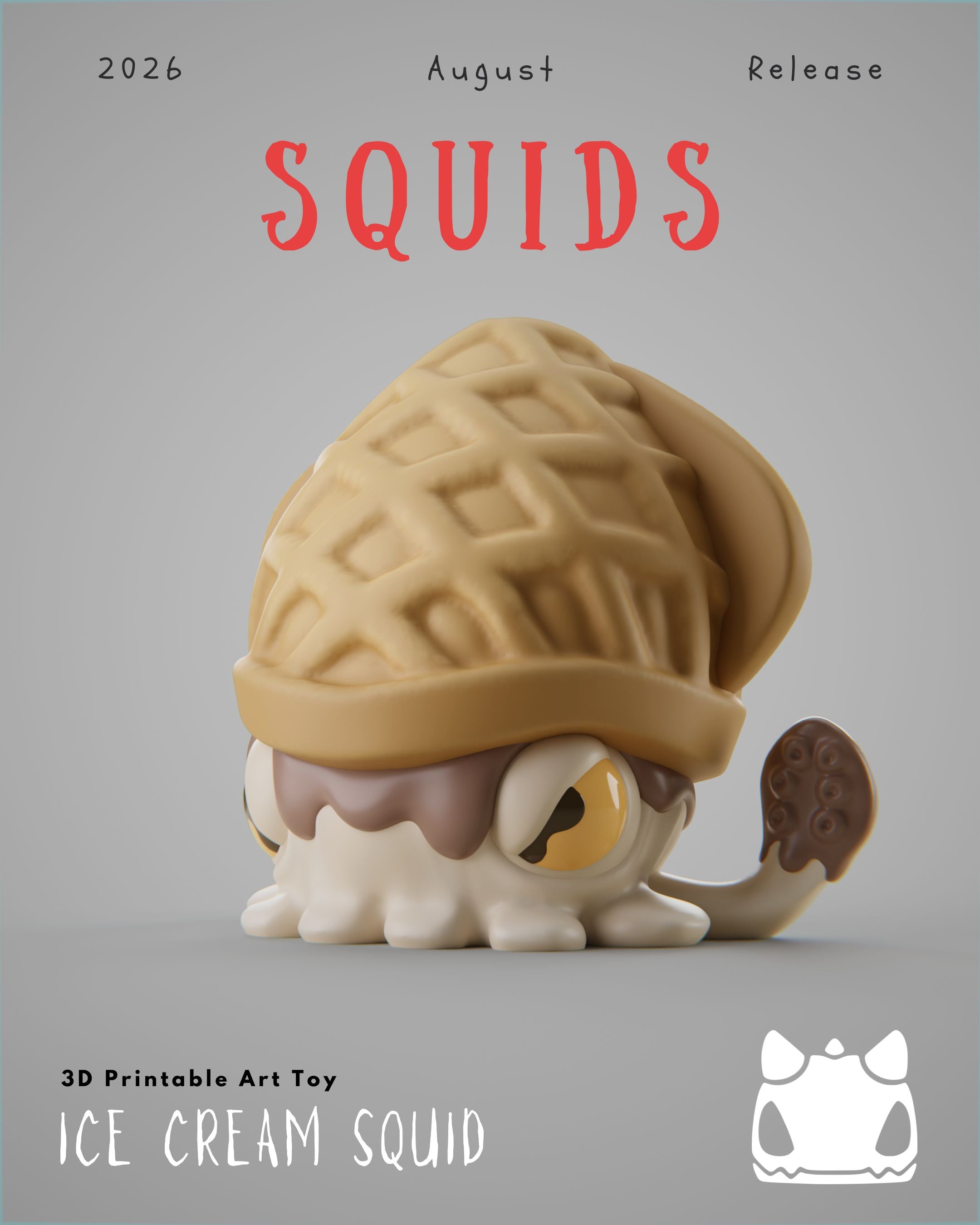 Squids Collection - 3D Printable Art Toys / Physical Prints (Original Designs)