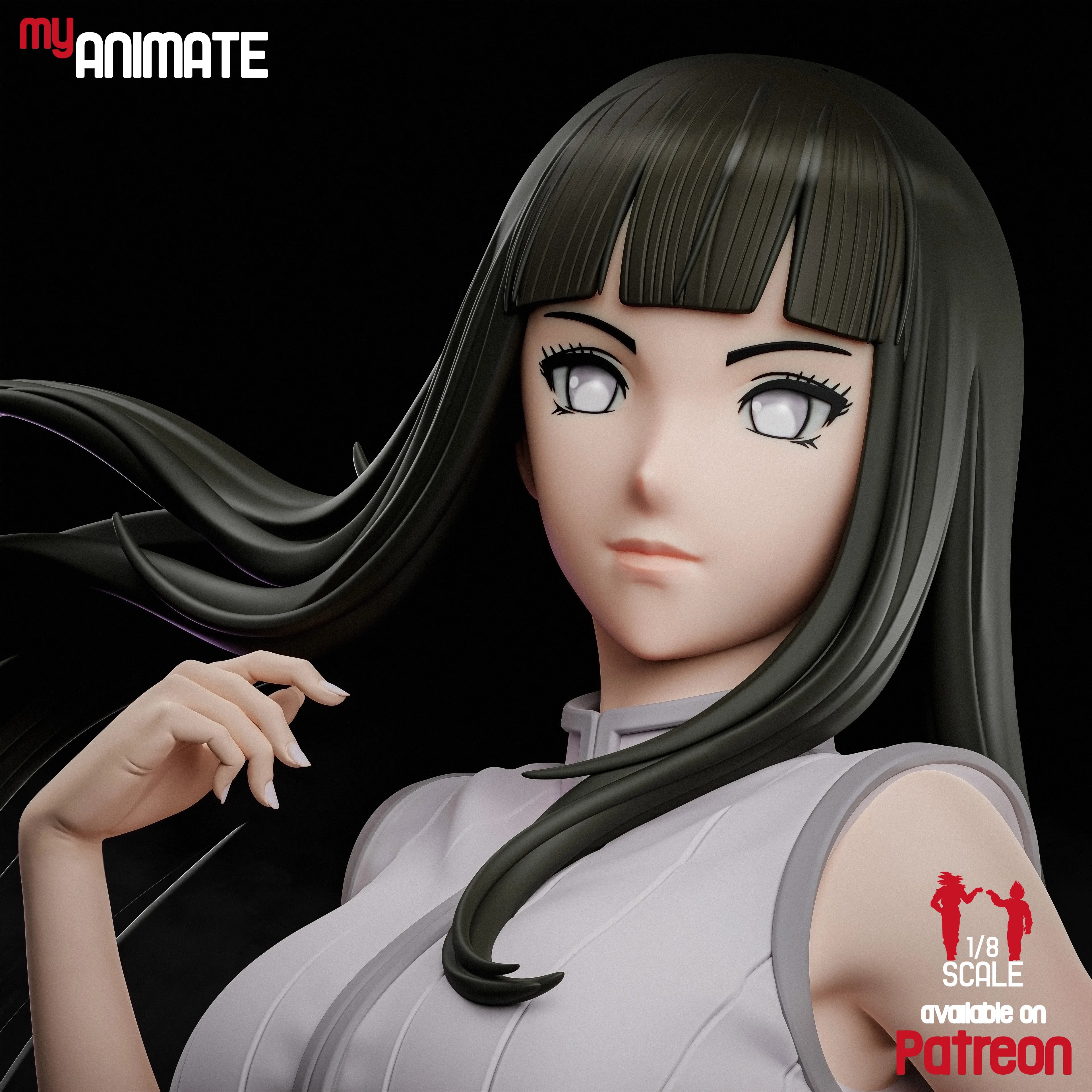 Hinata Hyuga 1/8 Scale Statue | Naruto Custom 3D Printed Resin Model Collectible