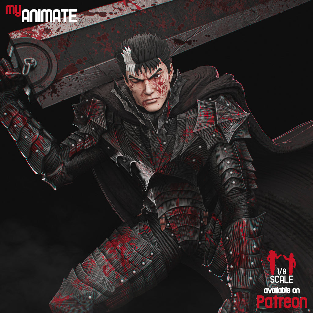 Berserker Guts 1/8 Scale Statue | Custom 3D Printed Resin Model (Helmeted & Unhelmeted Options)