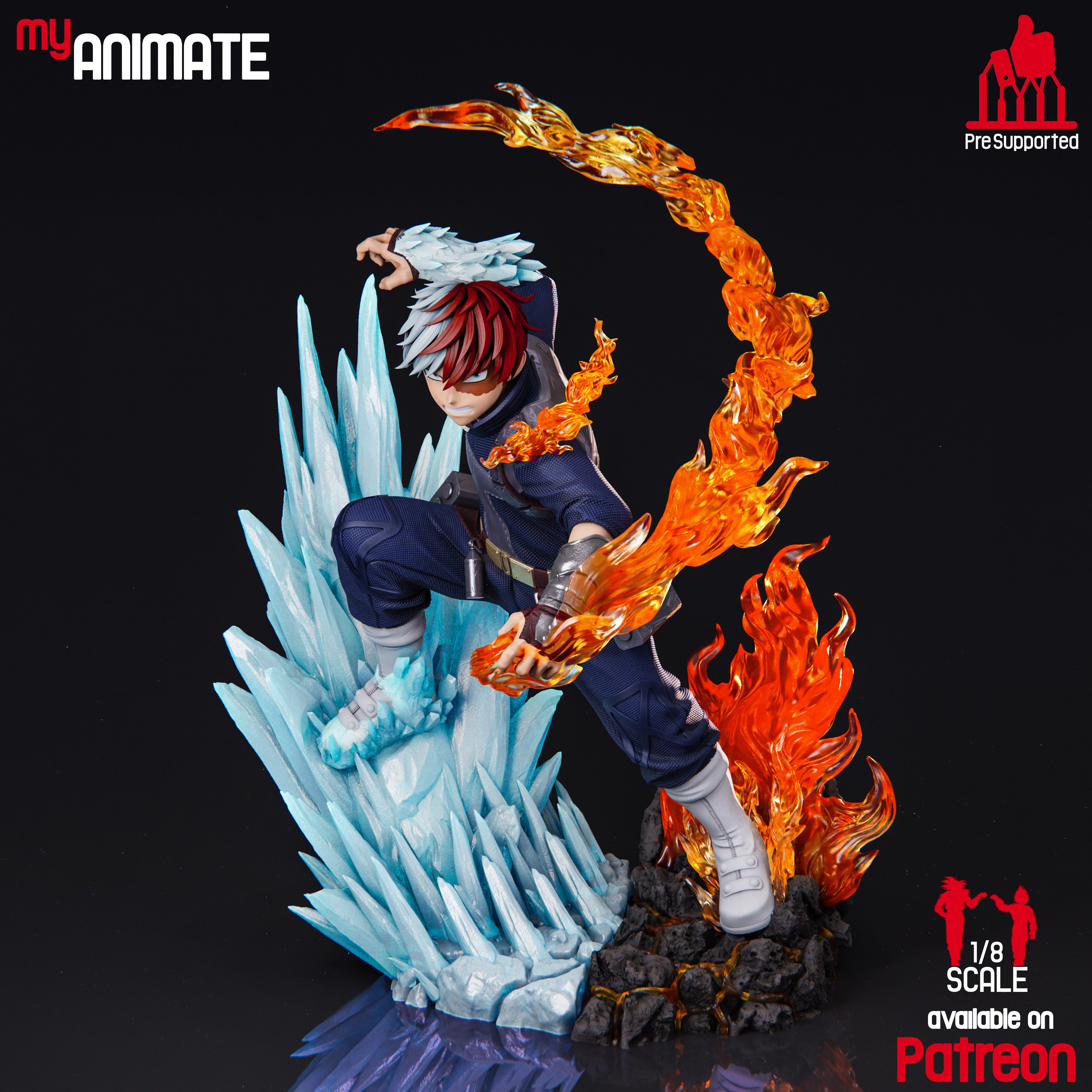 Shoto Todoroki 1/8 Scale Statue | My Hero Academia Custom 3D Printed Resin Model