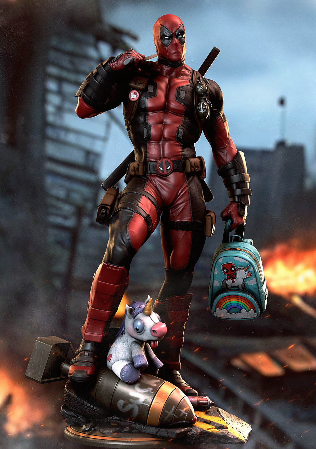 Deadpool Statue by CA 3D | 3D Printed Resin Figurine – Billy Bones Emporium