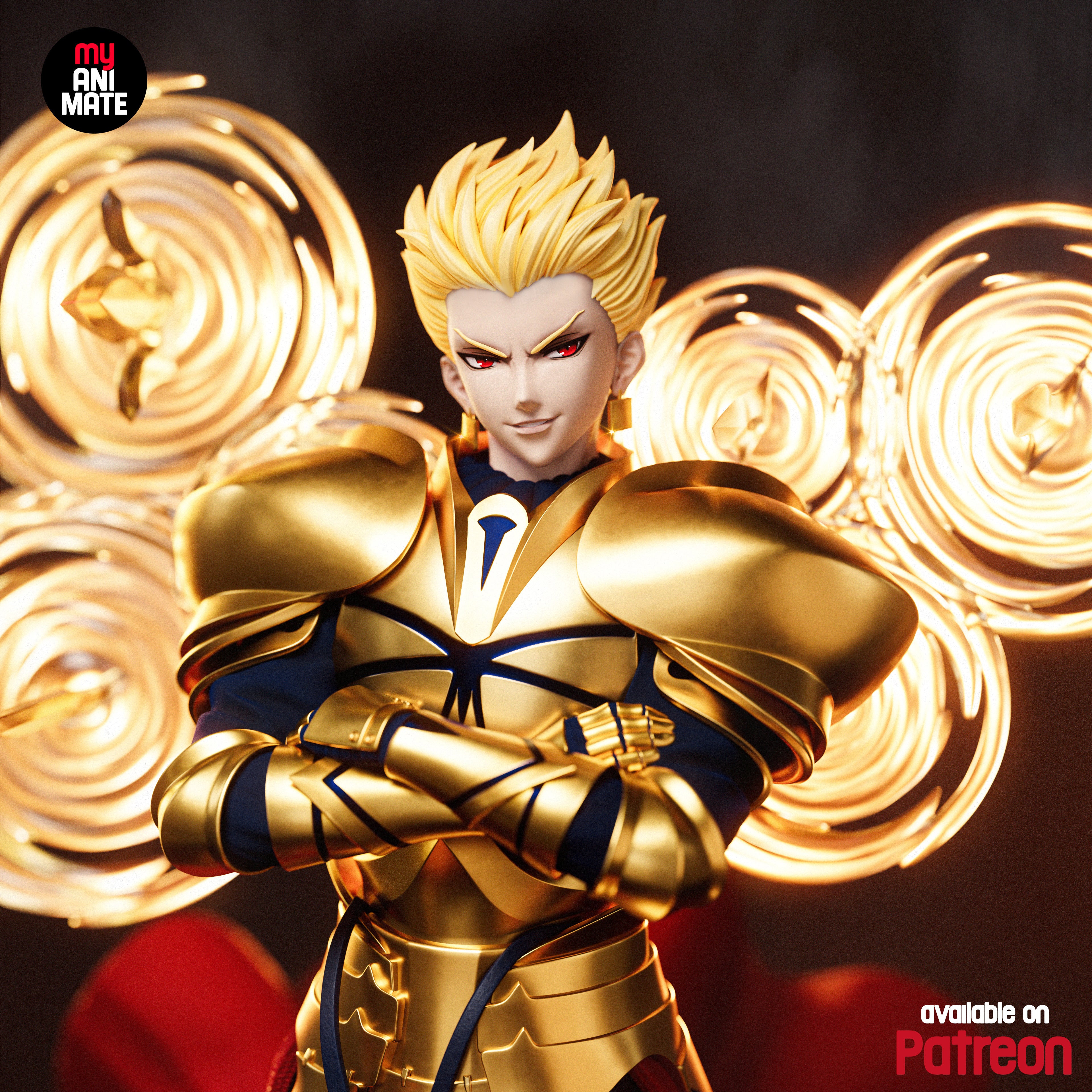 Gilgamesh 1/8 Scale Statue (Armored & Unarmored Variants) | Fate Series Custom 3D Printed Resin Model Collectible