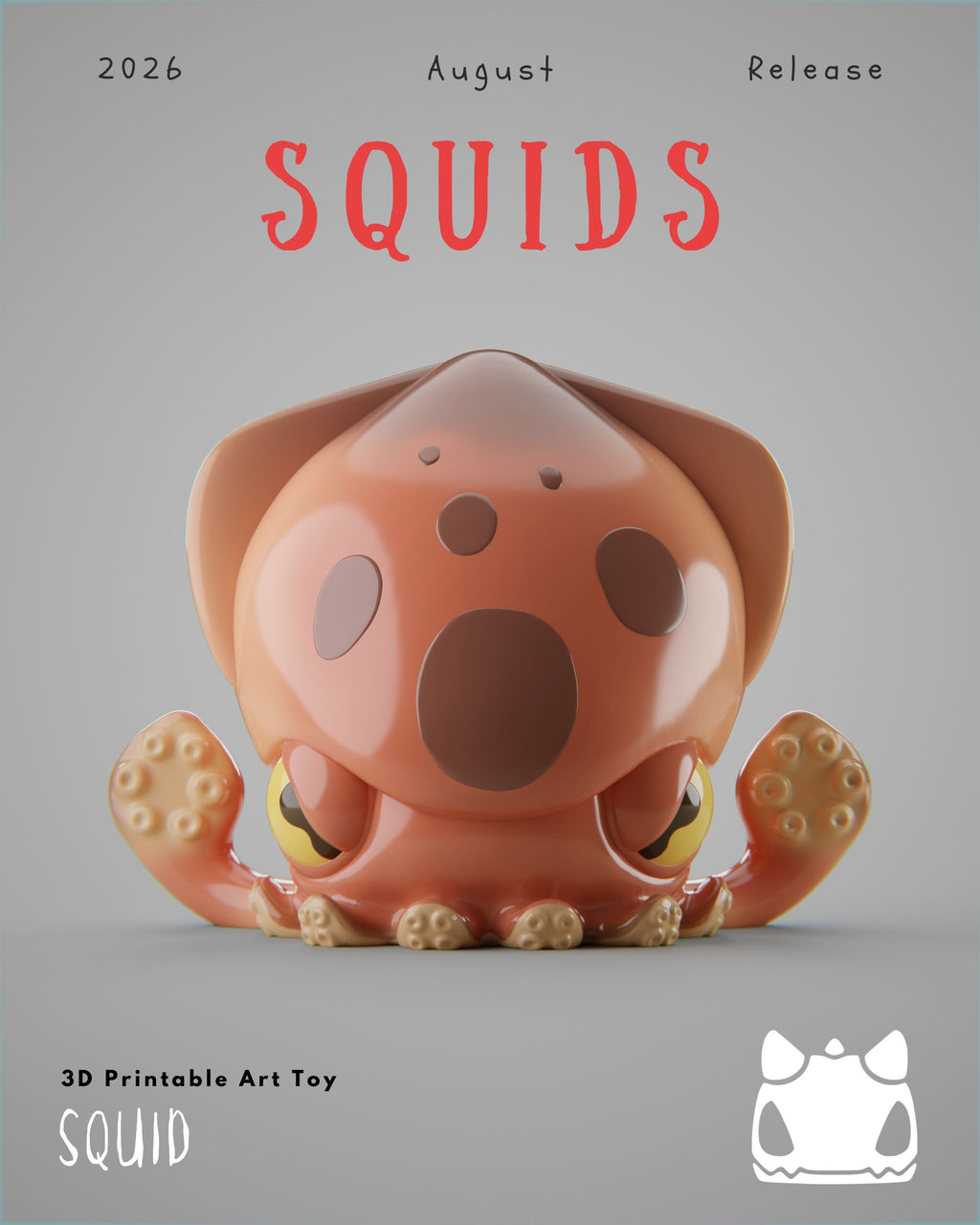 Squids Collection - 3D Printable Art Toys / Physical Prints (Original Designs)