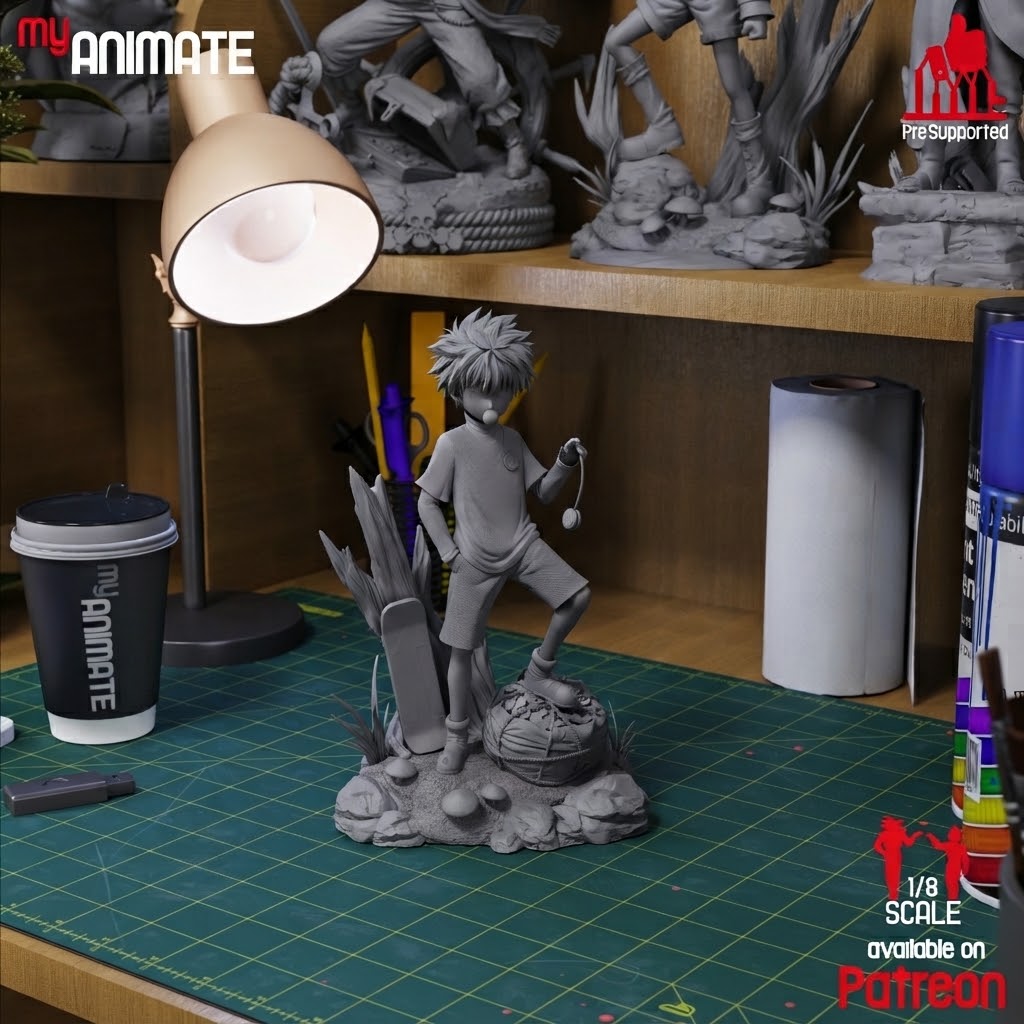 Killua Zoldyck 1/8 Scale Statue | Hunter x Hunter Custom 3D Printed Resin Model (Bubble Gum & Standard Options)