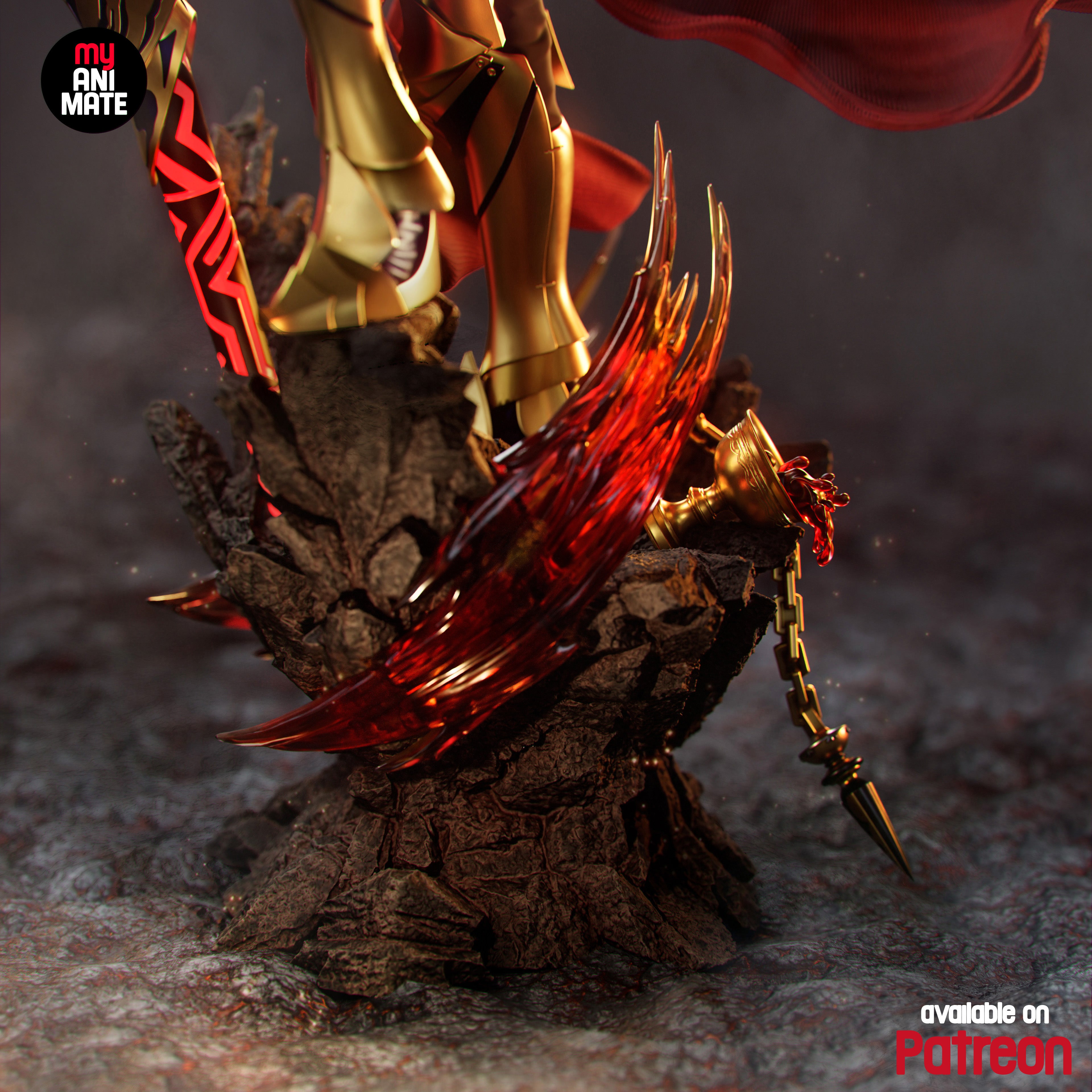 Gilgamesh 1/8 Scale Statue (Armored & Unarmored Variants) | Fate Series Custom 3D Printed Resin Model Collectible