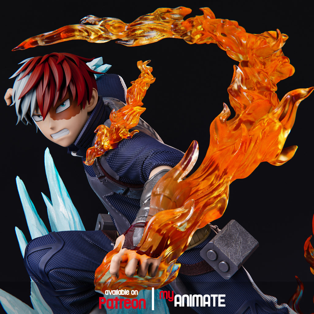 Shoto Todoroki 1/8 Scale Statue | My Hero Academia Custom 3D Printed Resin Model