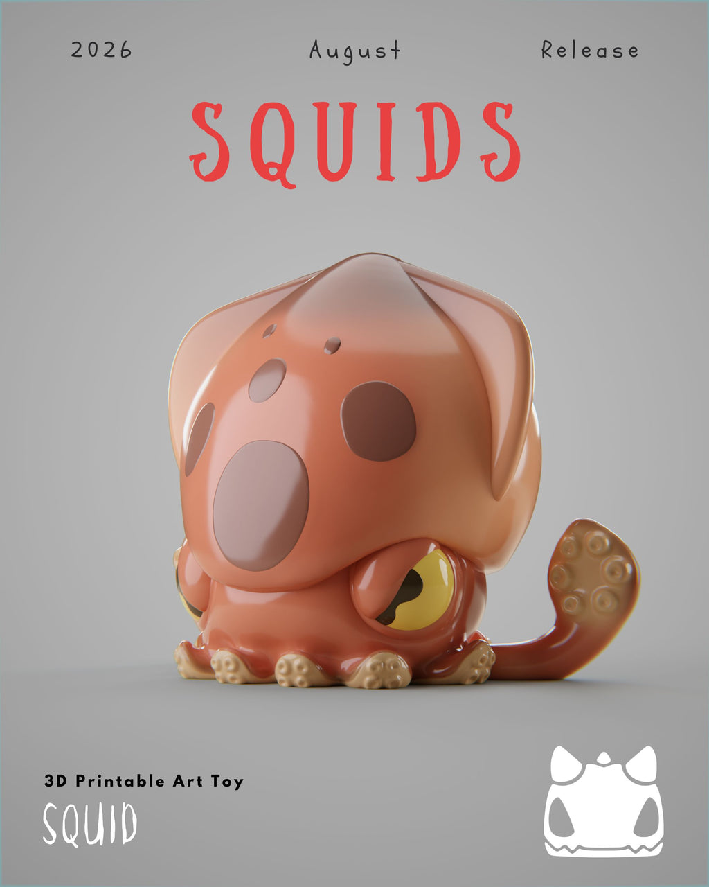 Squids Collection - 3D Printable Art Toys / Physical Prints (Original Designs)