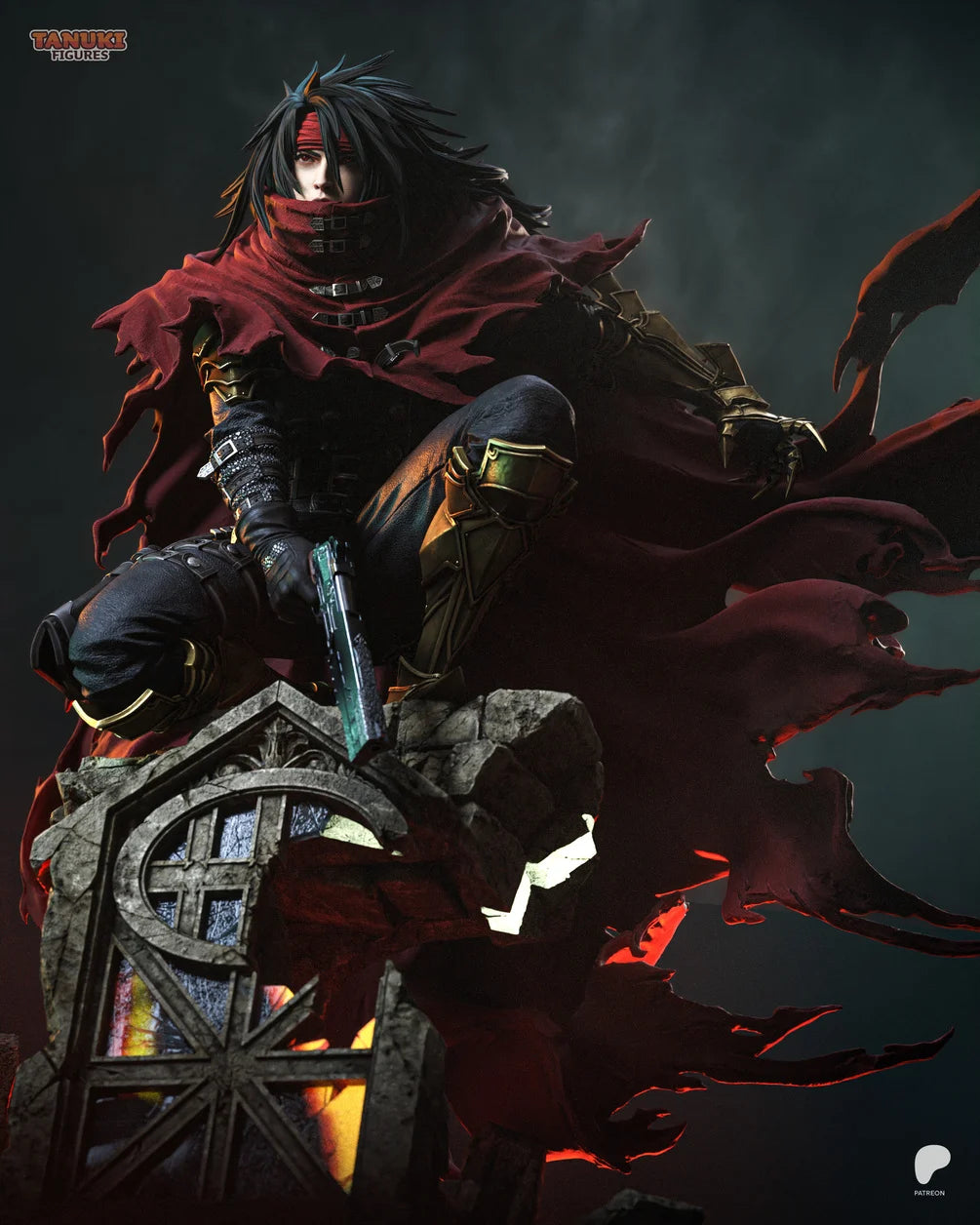 Vincent Valentine Custom Resin Statue – High-Detail Gothic Collectible Figure