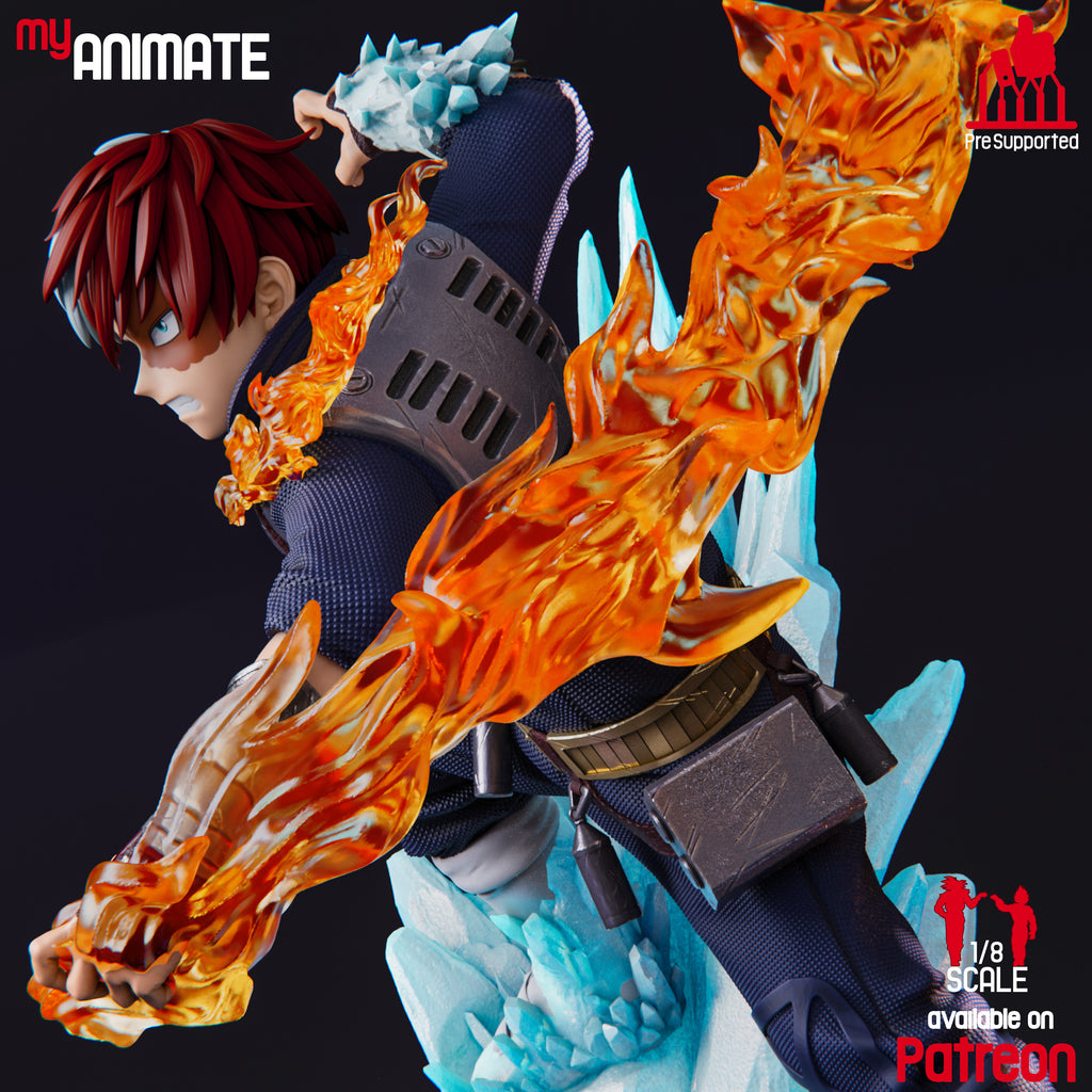 Shoto Todoroki 1/8 Scale Statue | My Hero Academia Custom 3D Printed Resin Model
