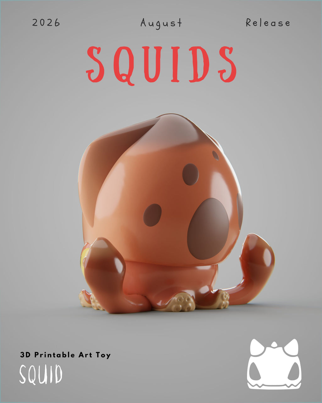Squids Collection - 3D Printable Art Toys / Physical Prints (Original Designs)