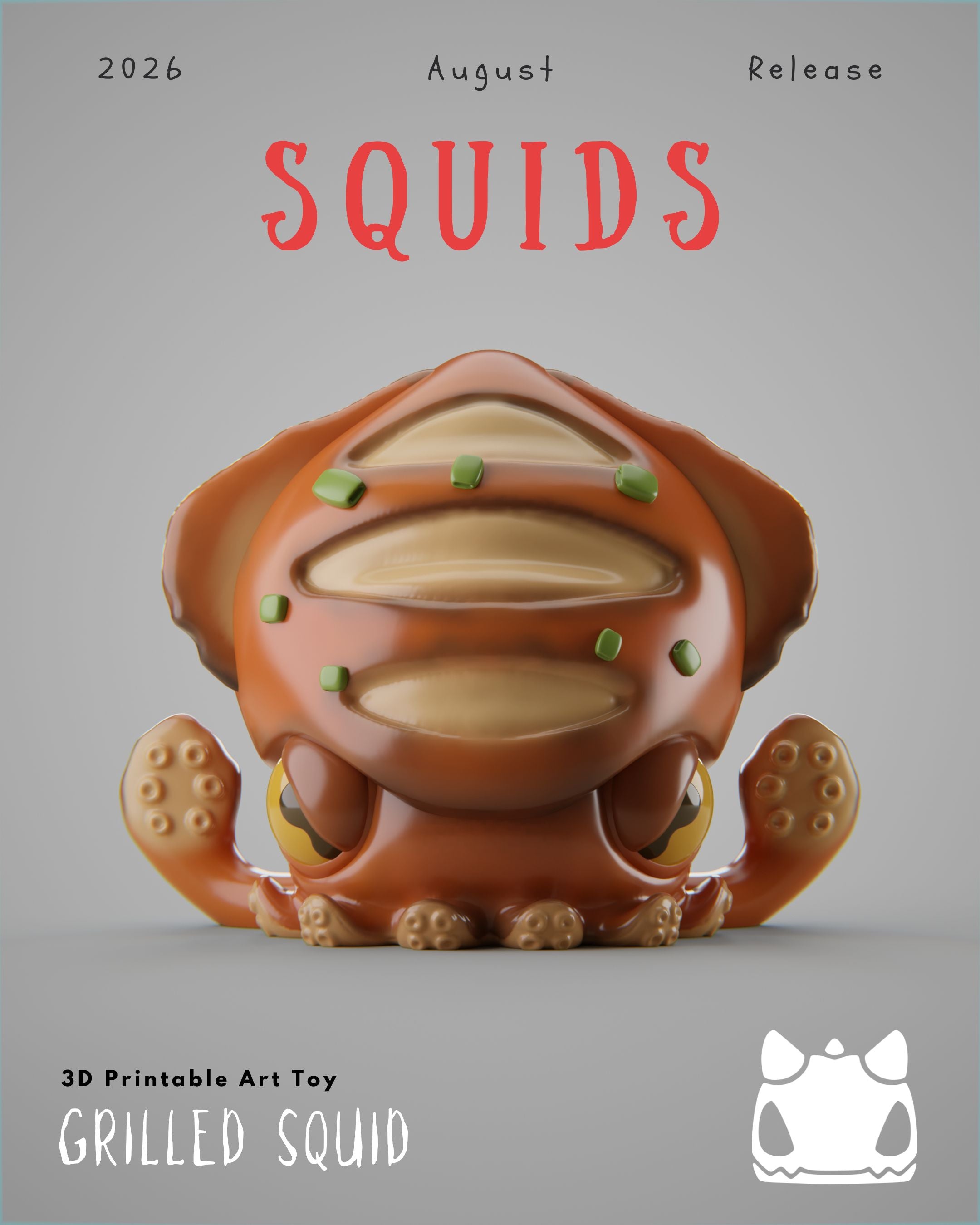 Squids Collection - 3D Printable Art Toys / Physical Prints (Original Designs)