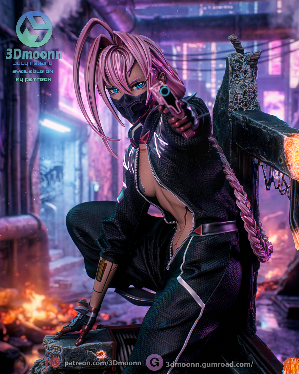Talia Yang Cyberpunk Statue 1/6 Scale - 3Dmoonn | Billy Bones Emporium