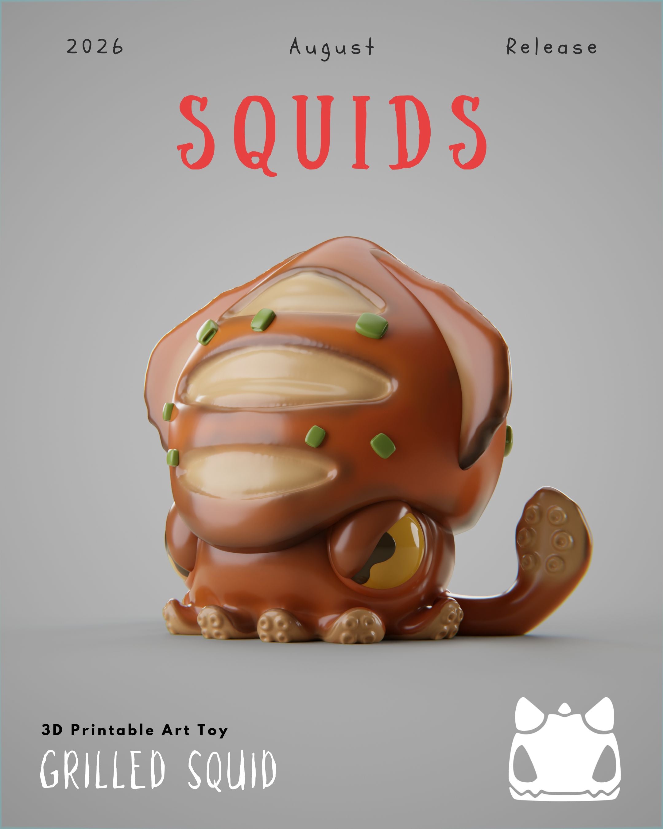 Squids Collection - 3D Printable Art Toys / Physical Prints (Original Designs)