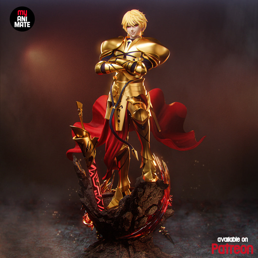 Gilgamesh 1/8 Scale Statue (Armored & Unarmored Variants) | Fate Series Custom 3D Printed Resin Model Collectible