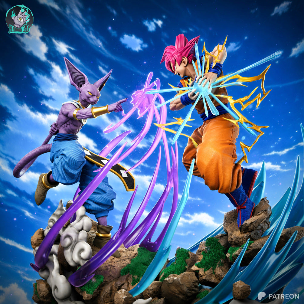 Goku vs Beerus Diorama Statue XL - Dragon Ball Super | Billy Bones Emporium