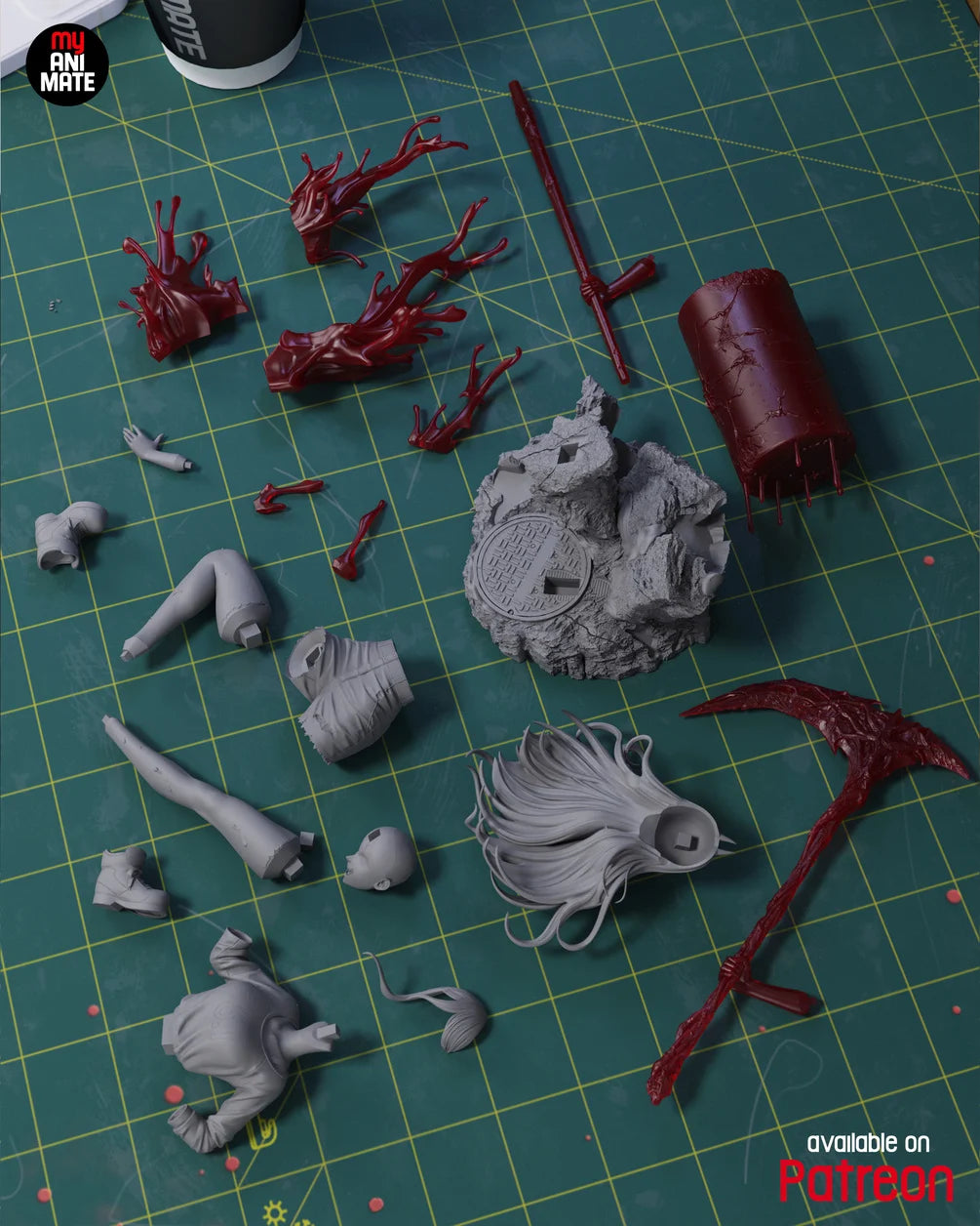 Power (Chainsaw Man) Custom Resin Statue – 1/8 Scale Collectible Figure with Swappable Blood Weapons