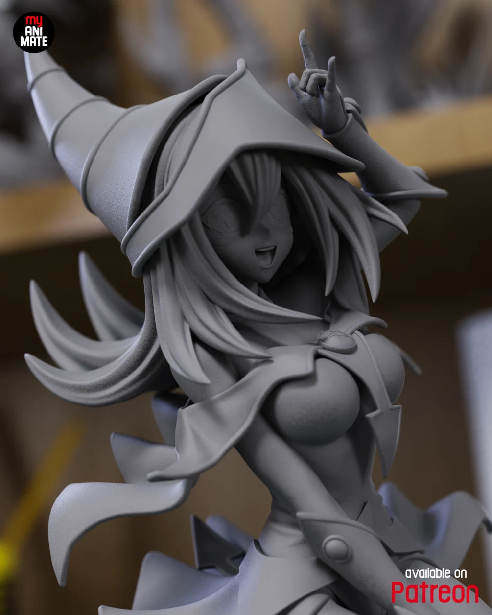 Dark Magician Girl (Yu-Gi-Oh!) Custom Resin Statue – 1/8 Scale Collectible Figure with Magical Spellbook Base
