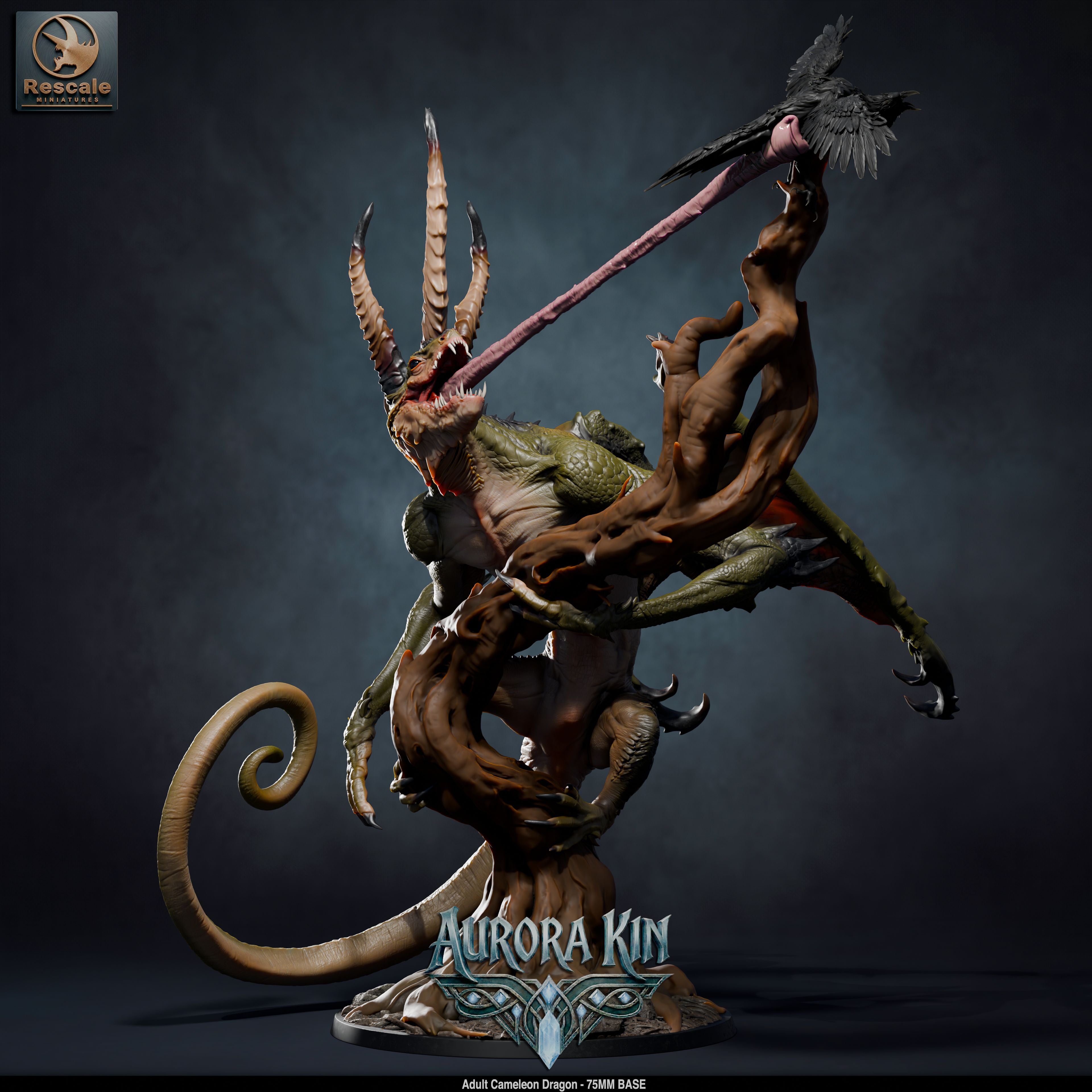 Adult Chameleon Dragon (Aurora Kin) by Rescale Miniatures