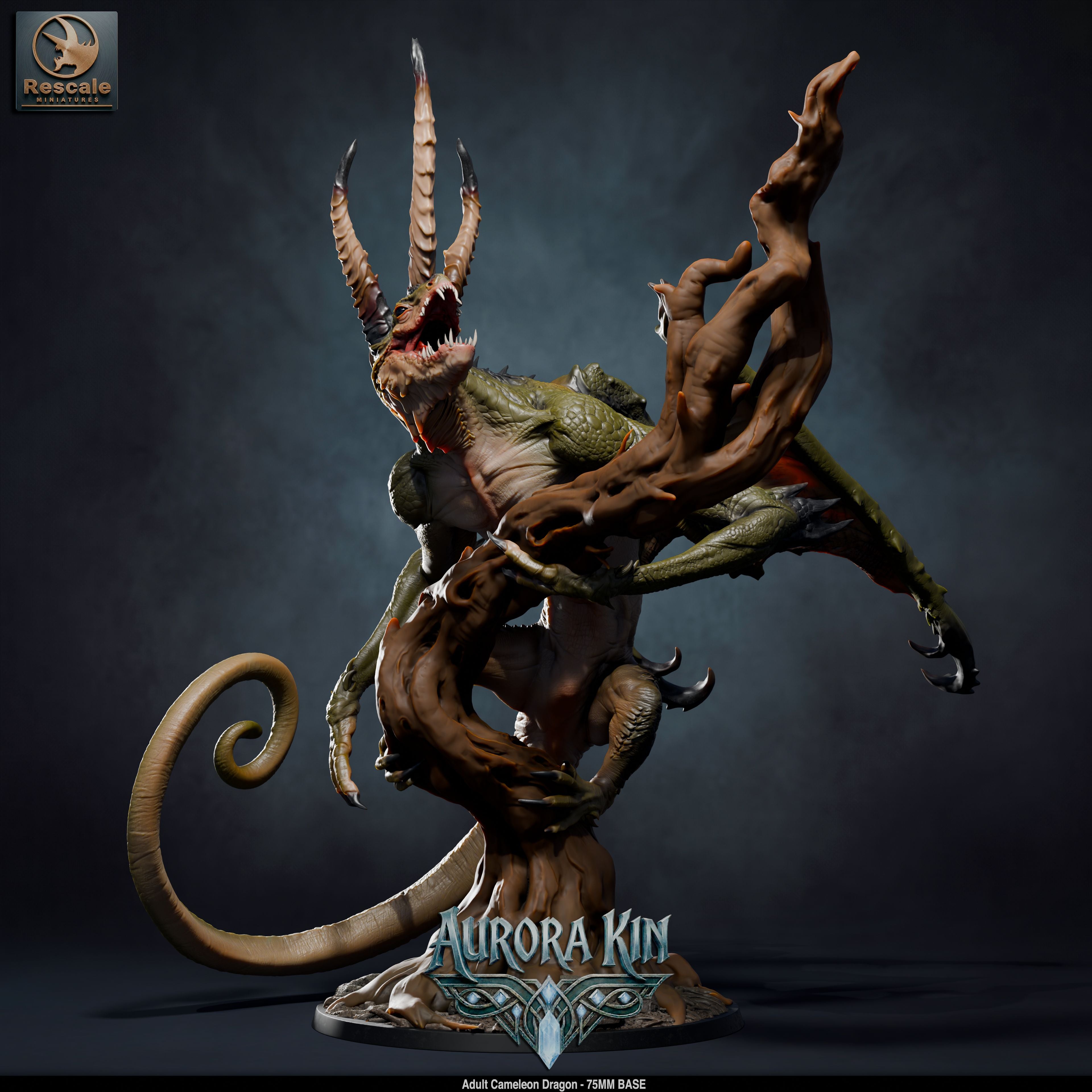 Adult Chameleon Dragon (Aurora Kin) by Rescale Miniatures