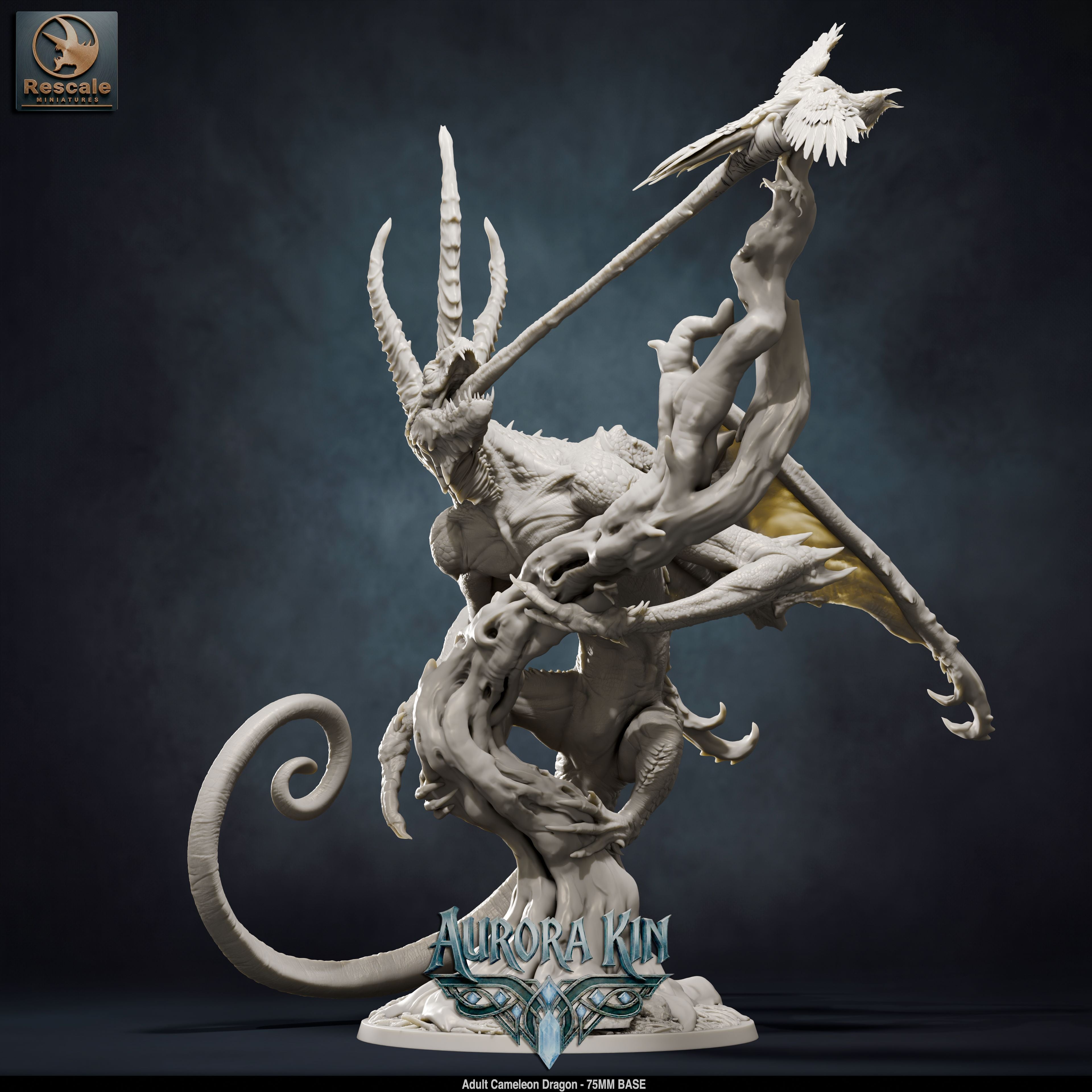 Adult Chameleon Dragon (Aurora Kin) by Rescale Miniatures