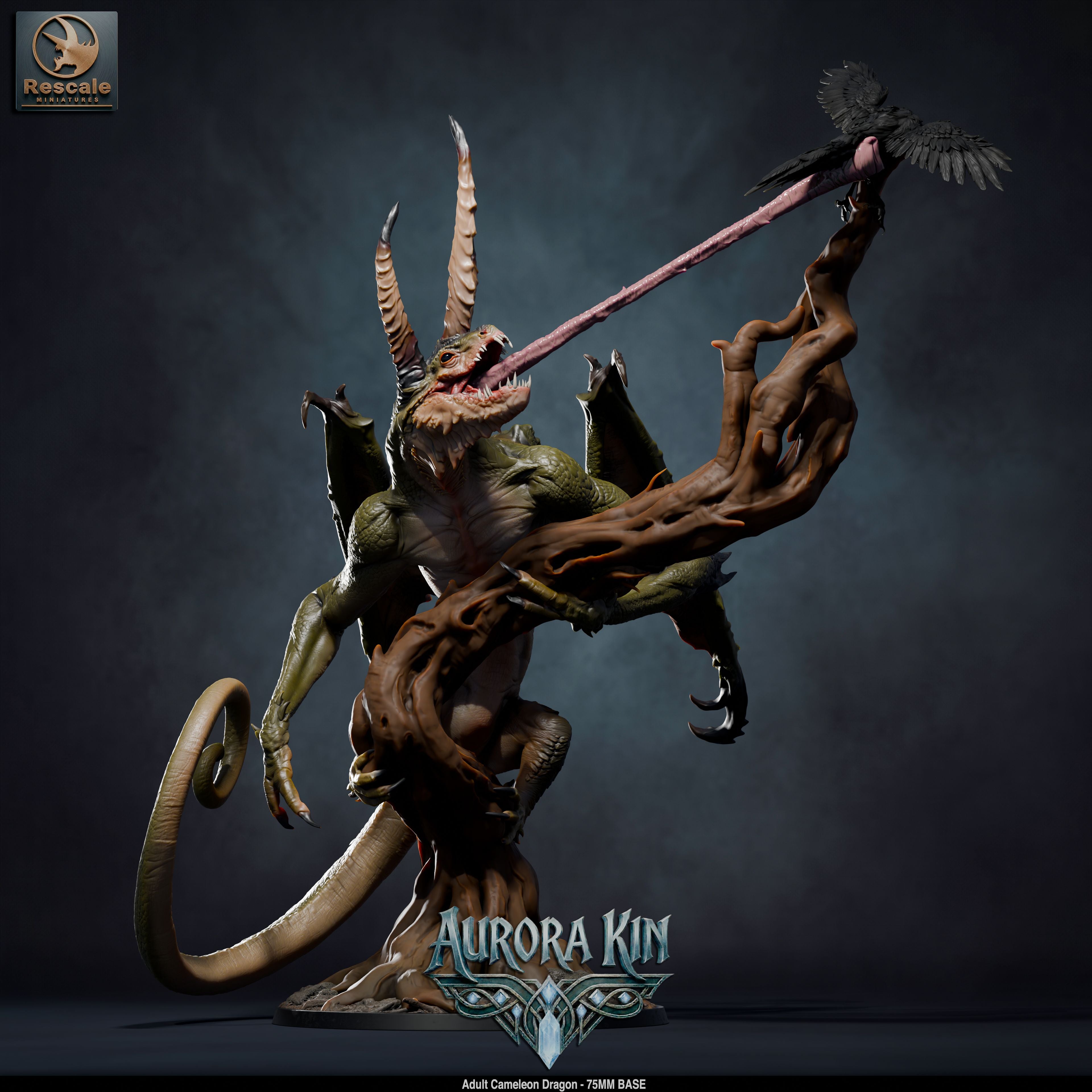 Adult Chameleon Dragon (Aurora Kin) by Rescale Miniatures