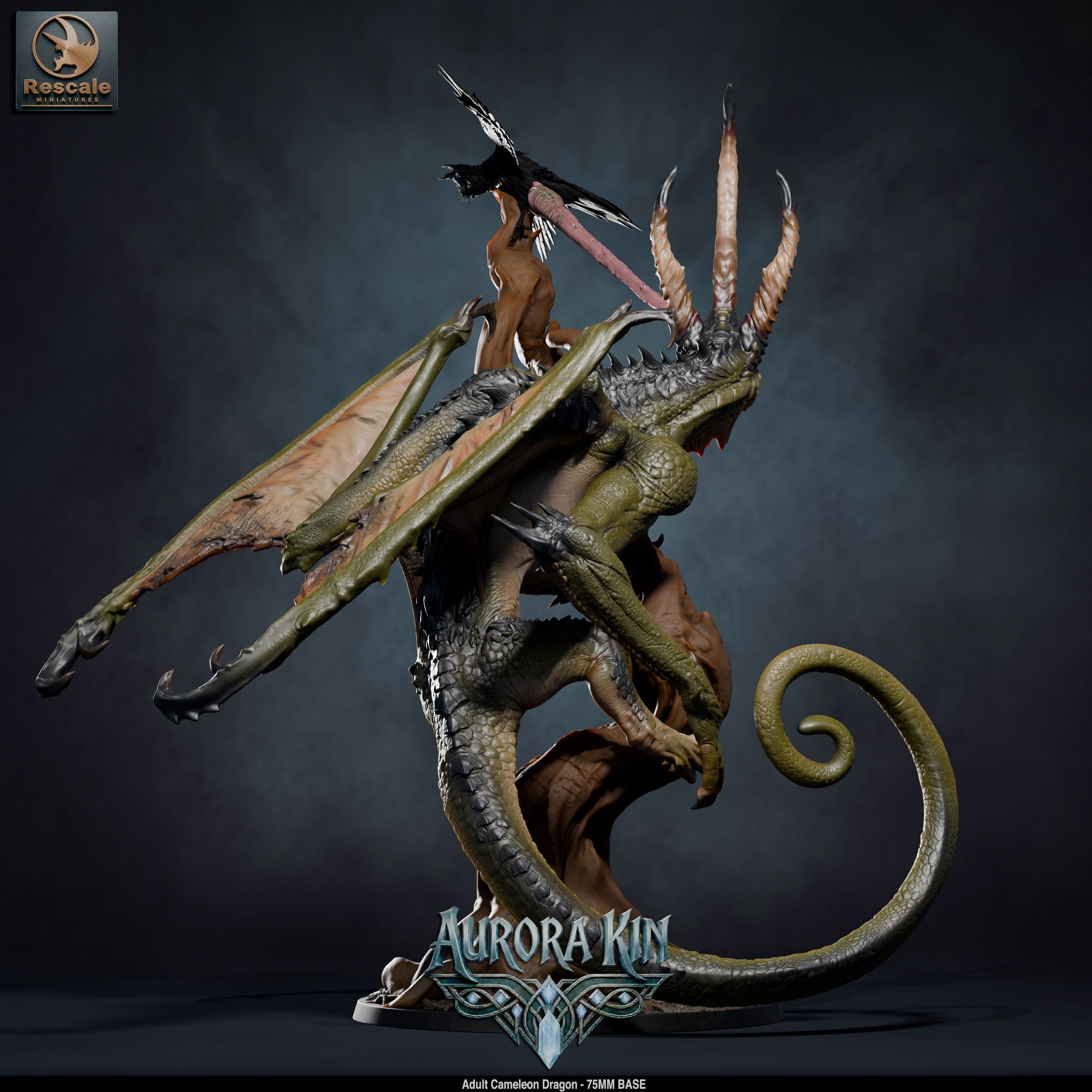 Adult Chameleon Dragon (Aurora Kin) by Rescale Miniatures