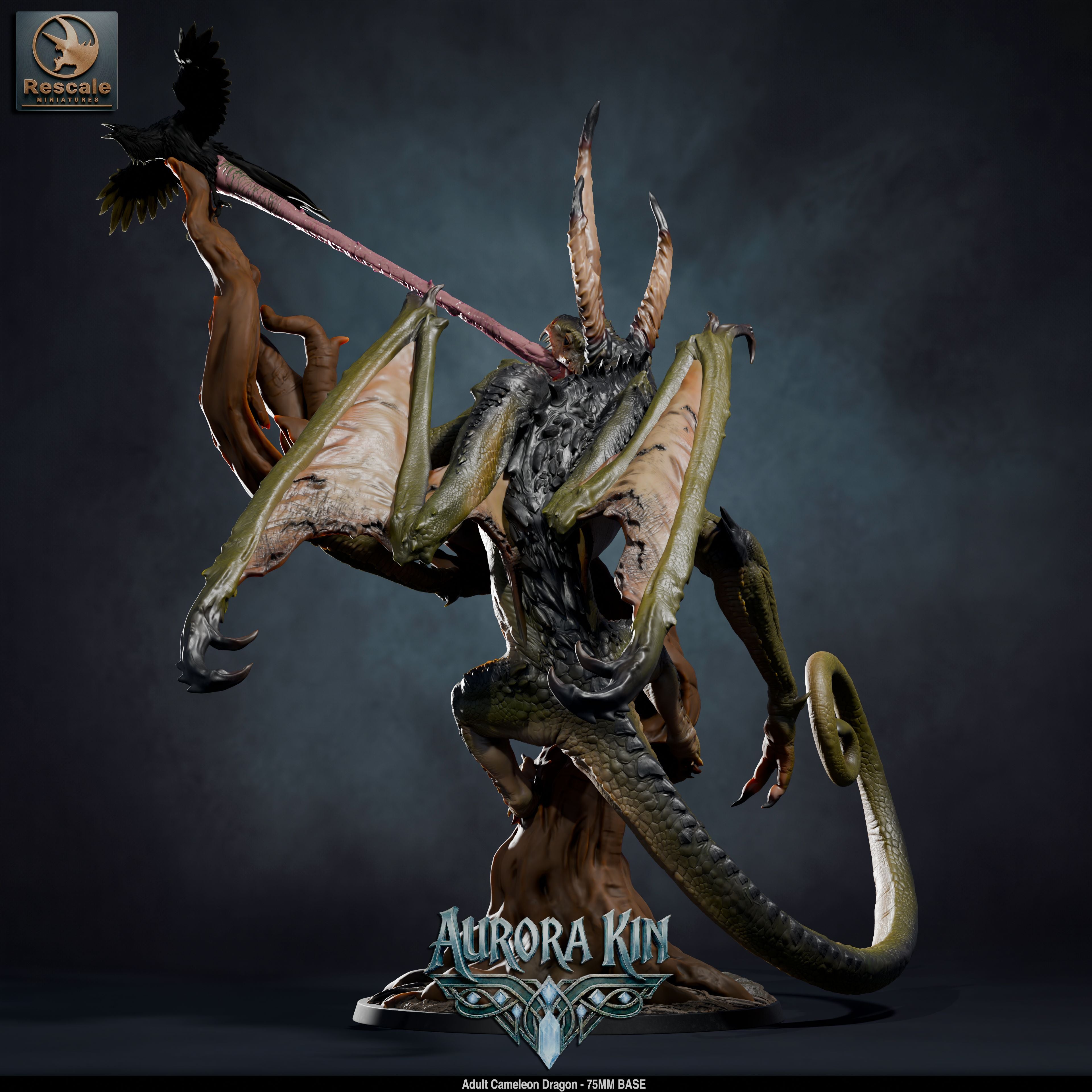 Adult Chameleon Dragon (Aurora Kin) by Rescale Miniatures