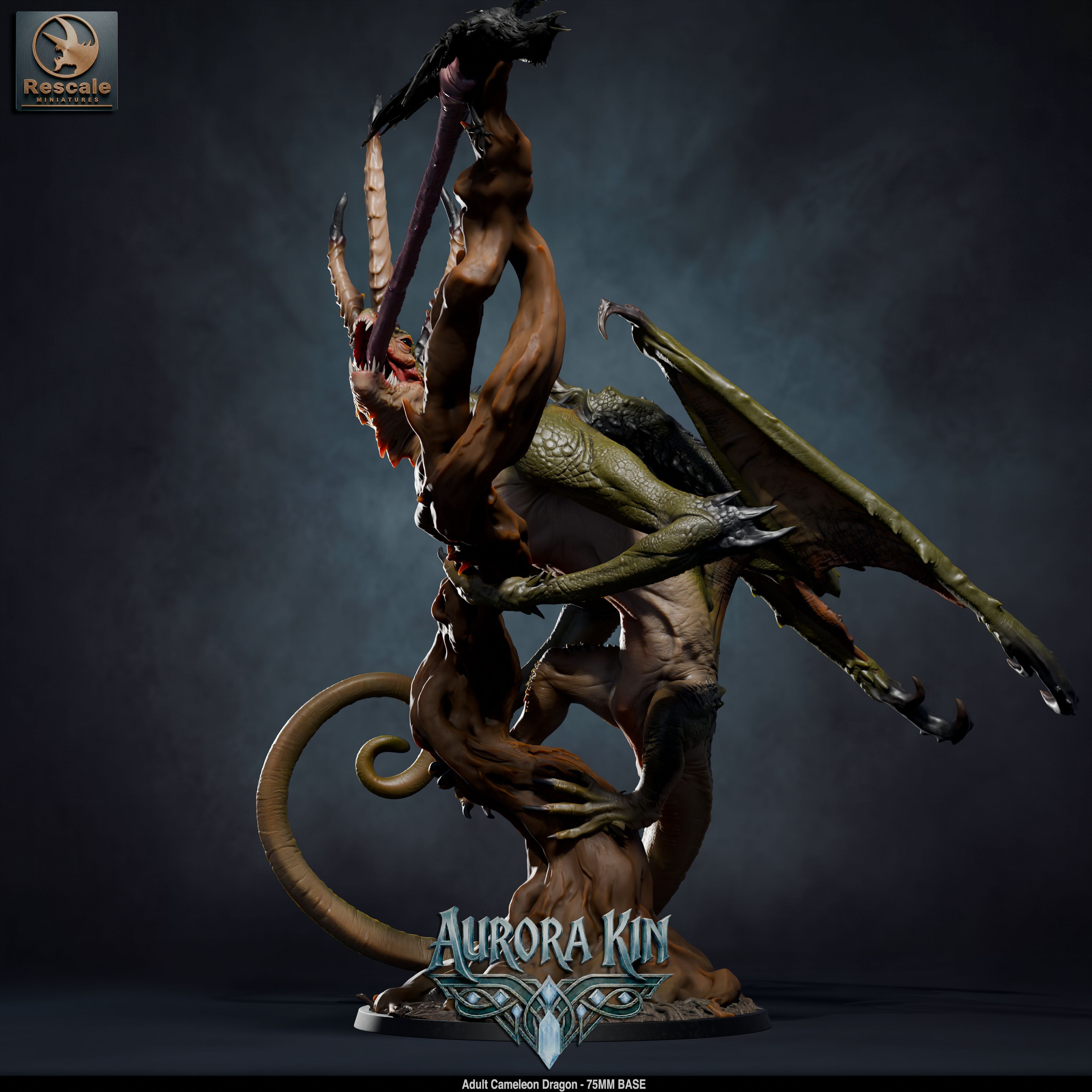 Adult Chameleon Dragon (Aurora Kin) by Rescale Miniatures