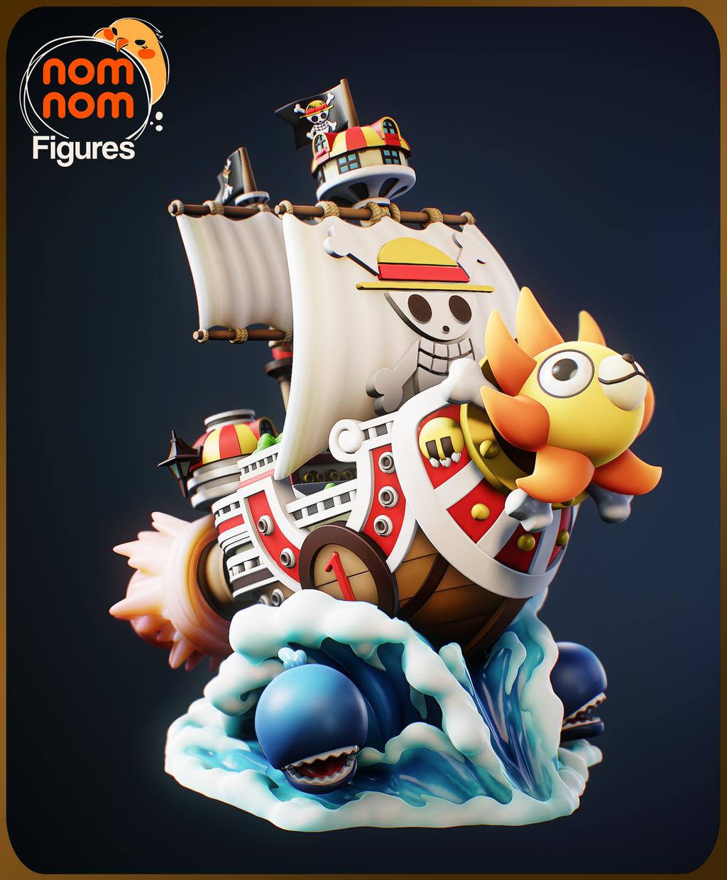 Thousand Sunny Chibi Ship Statue | 3D Printed Collectible (Raw, Primed, or Painted)