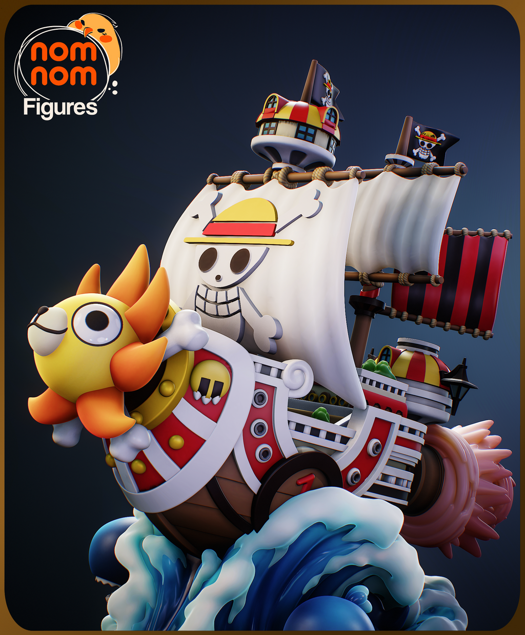 Thousand Sunny Chibi Ship Statue | 3D Printed Collectible (Raw, Primed, or Painted)