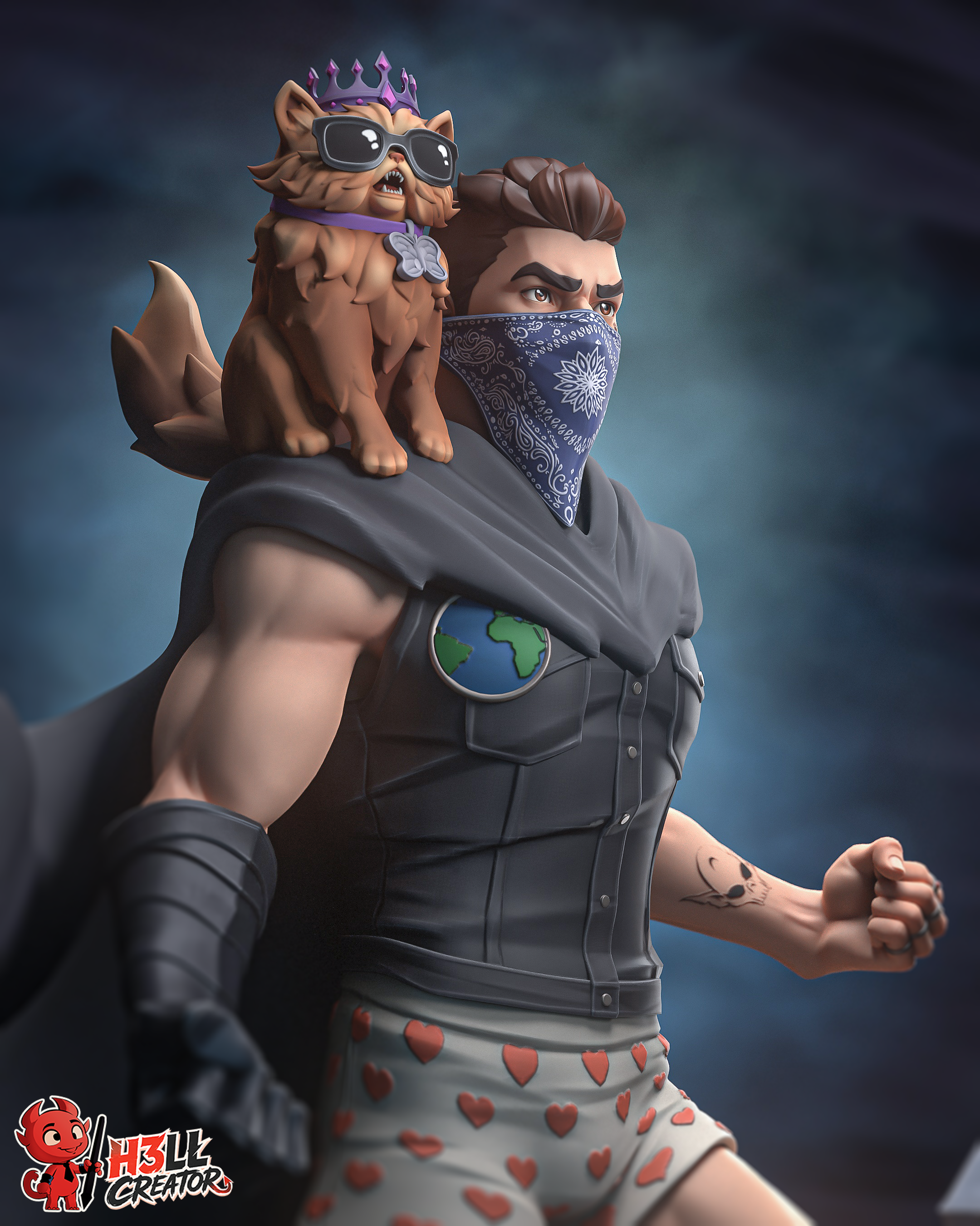 Dungeon Crawler Carl & Princess Donut – 16K Resin Collectibles (Bust & Statue)