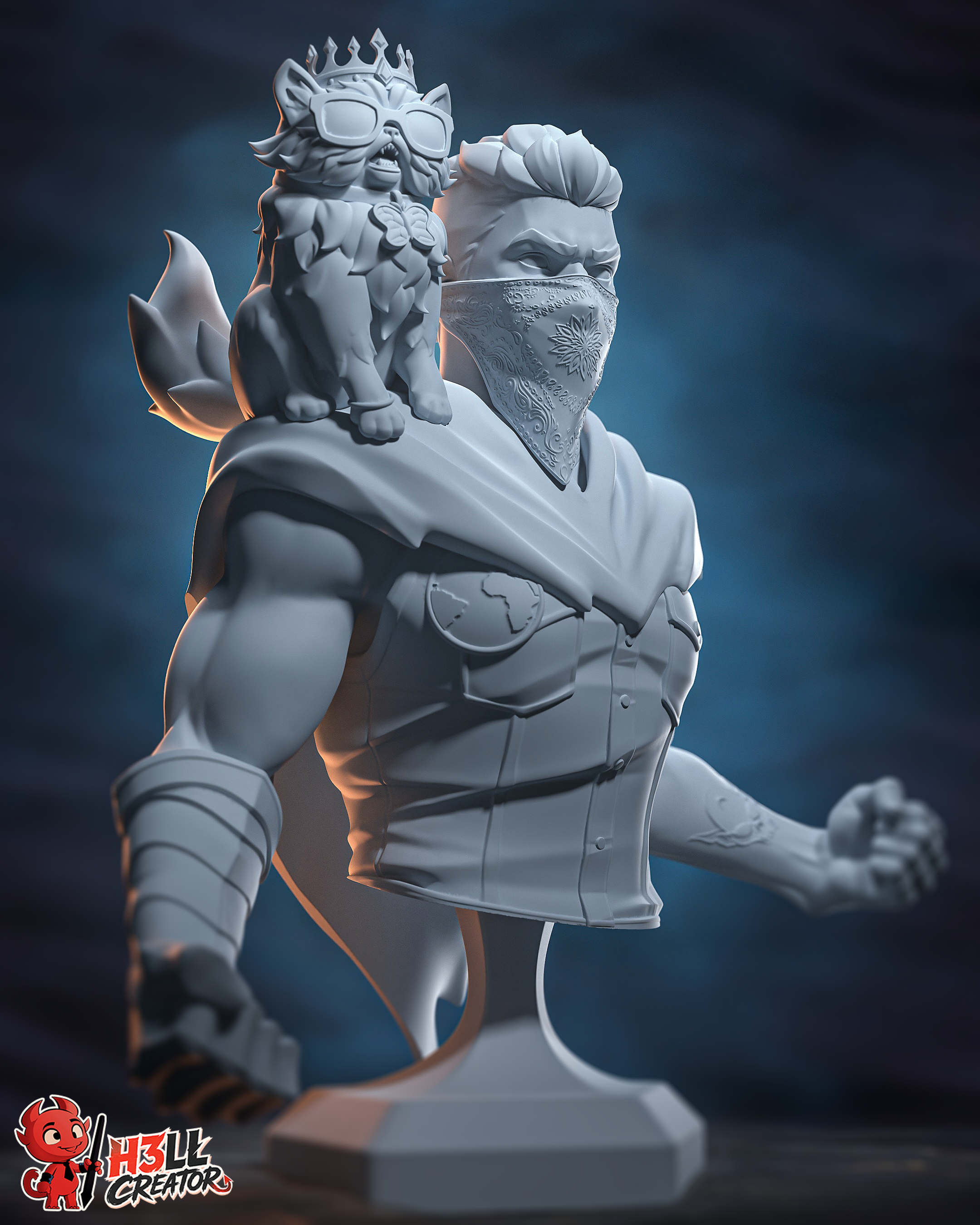 Dungeon Crawler Carl & Princess Donut – 16K Resin Collectibles (Bust & Statue)