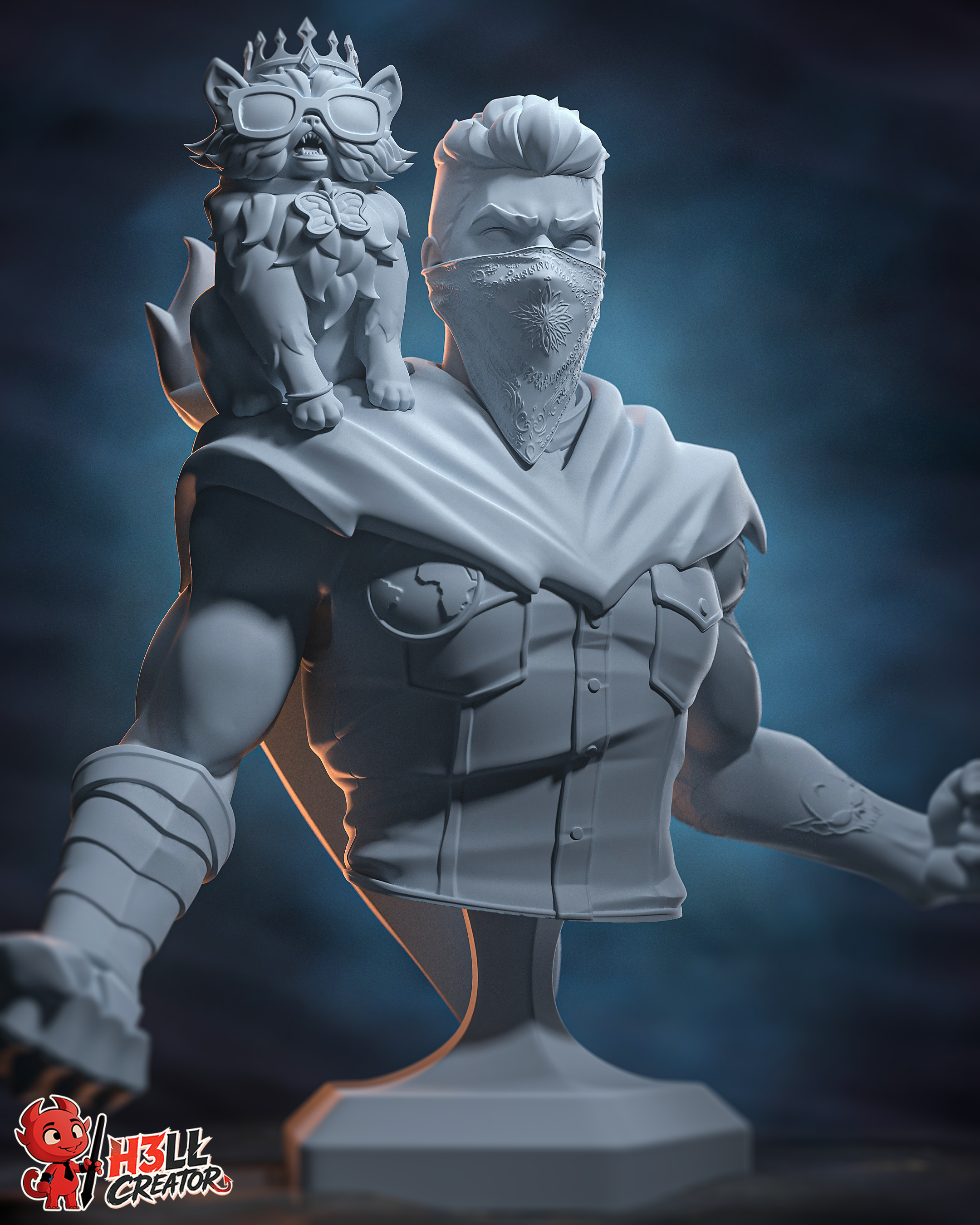 Dungeon Crawler Carl & Princess Donut – 16K Resin Collectibles (Bust & Statue)