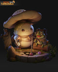 Mushroom Traveler & Fishing Frog Collectible - Chibi Diorama by Nomnom Figures