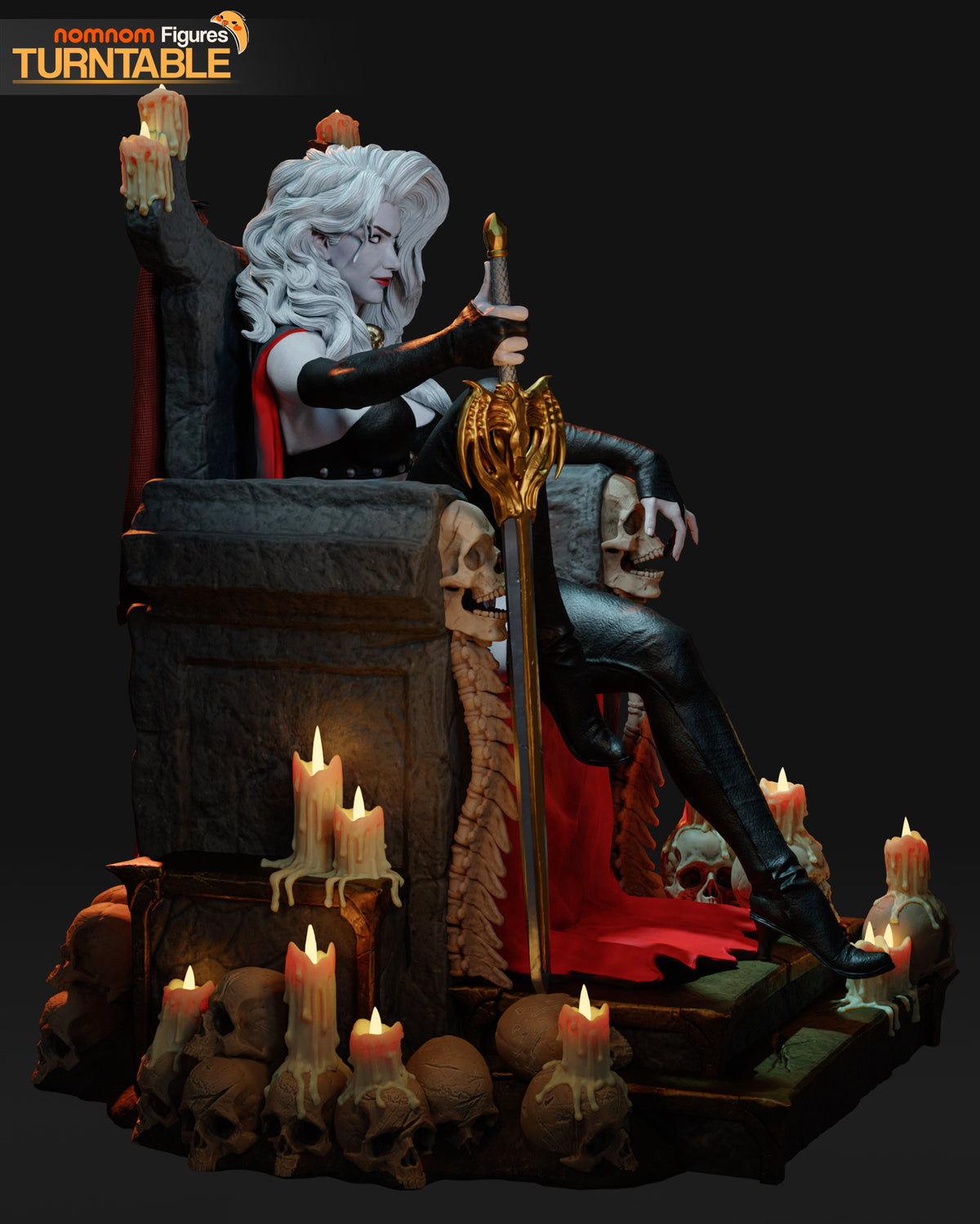 Lady Death on Skull Throne - 1:10 Scale Collectible Statue by Nomnom Figures