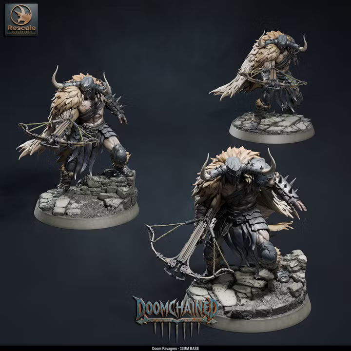 Pack Doom Ravagers - Complete 15-Model Warband Set & Individual Squads - 32mm Base-Rescale Miniatures -Grimdark Tabletop RPG Miniatures & Wargaming Collectibles